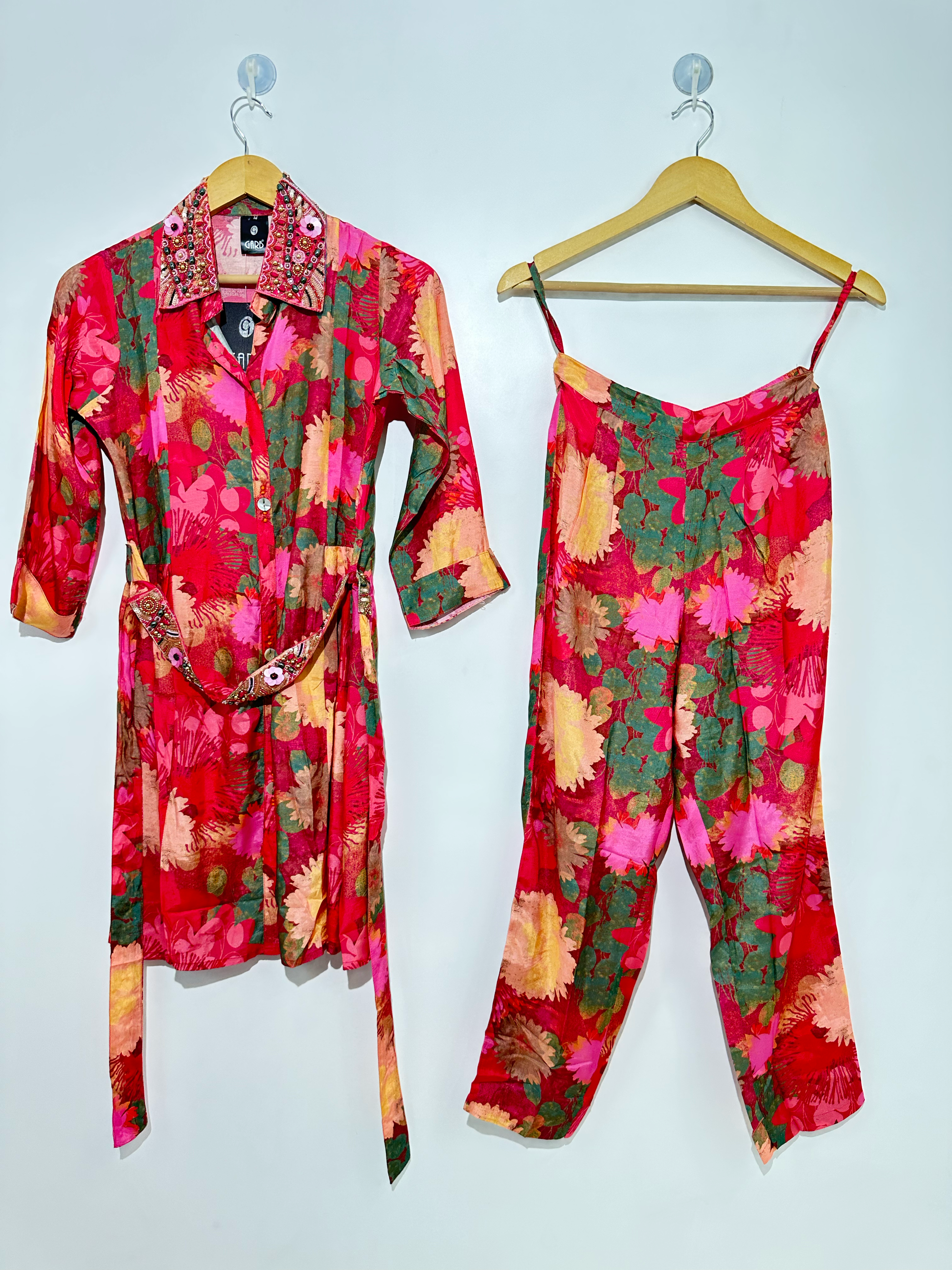 Muslin Hand work Coord Set - with Belt