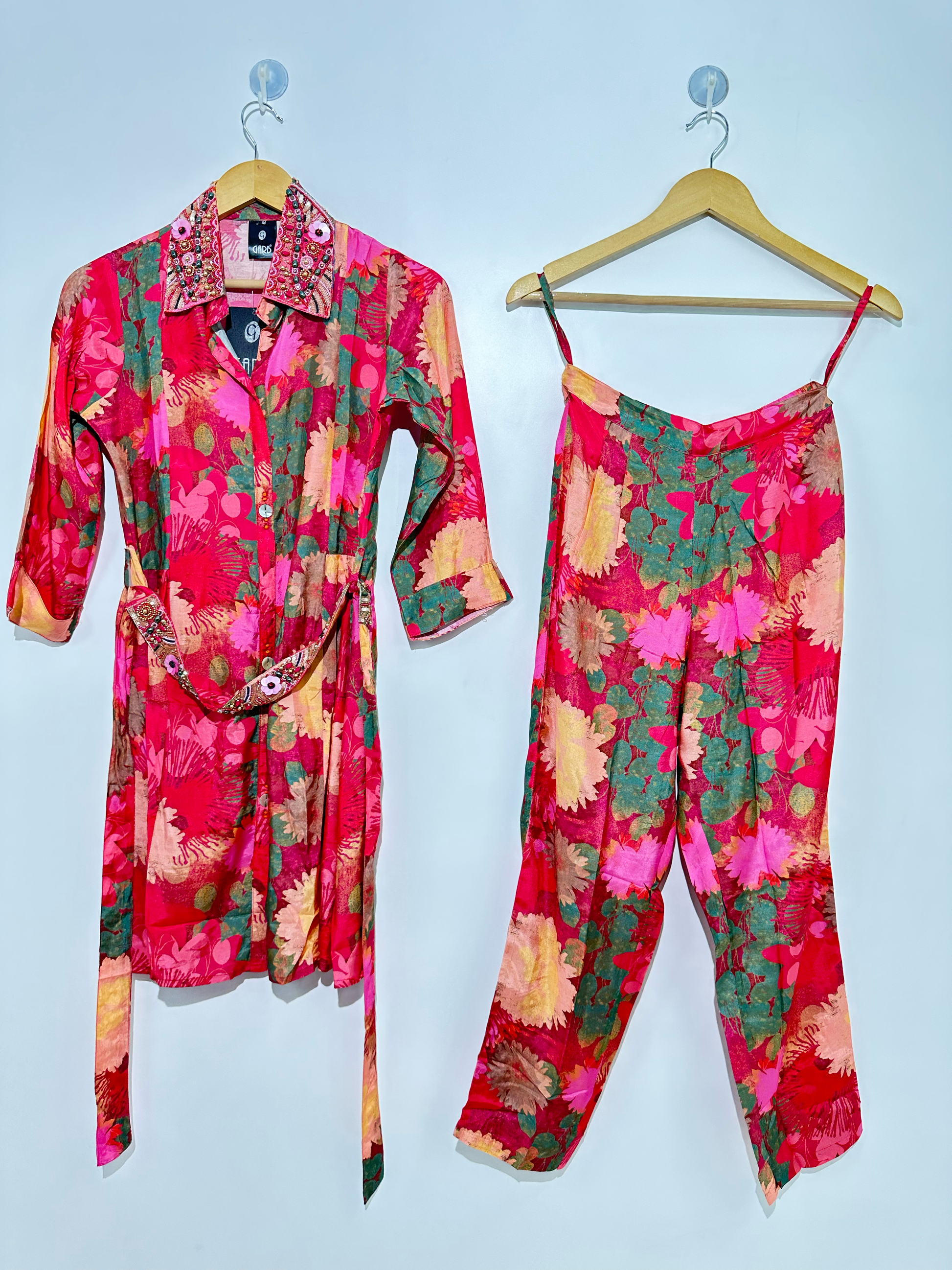 Muslin Hand work Coord Set - with Belt