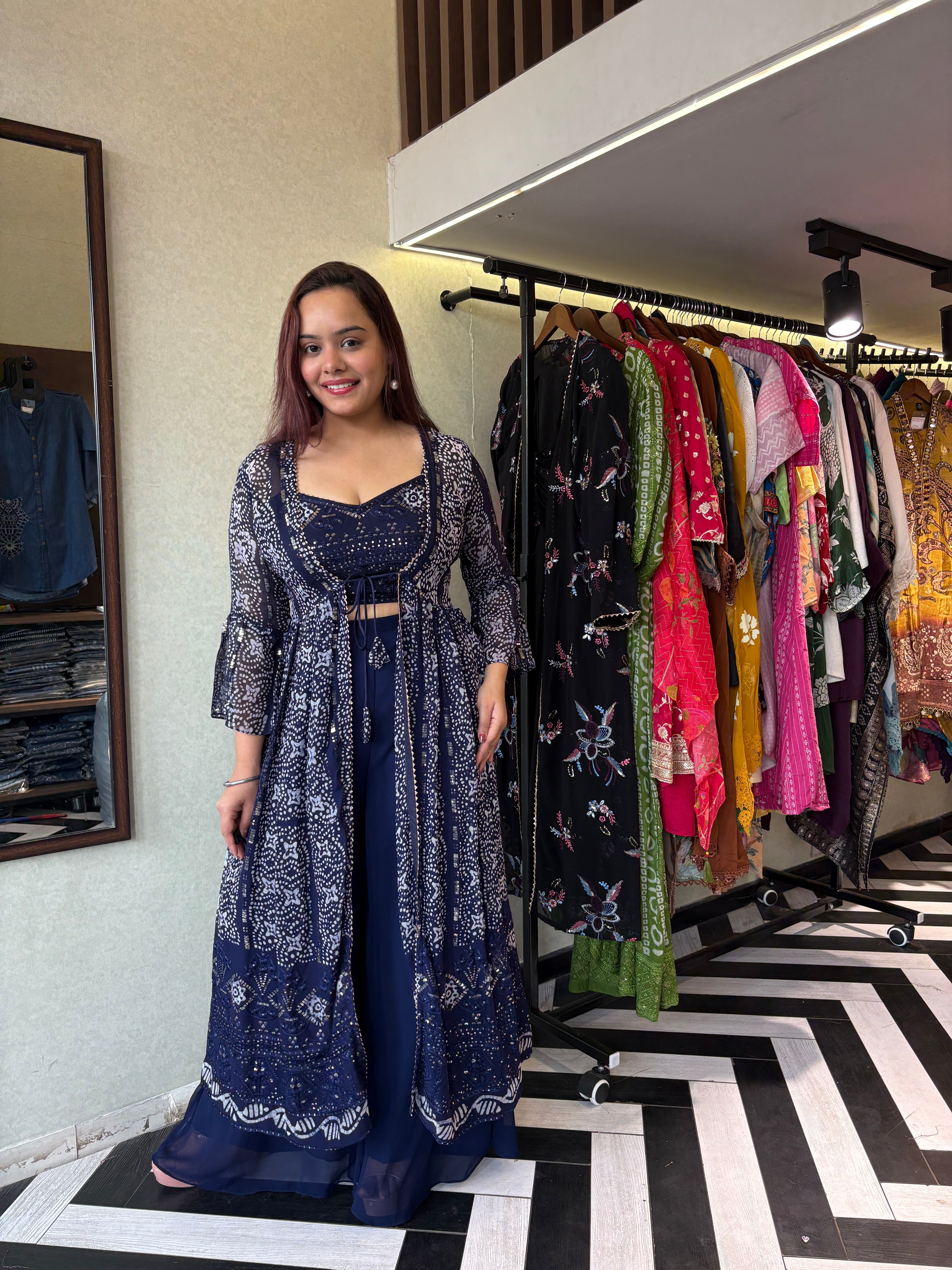 Pure Georgette 3 Piece with Hand work