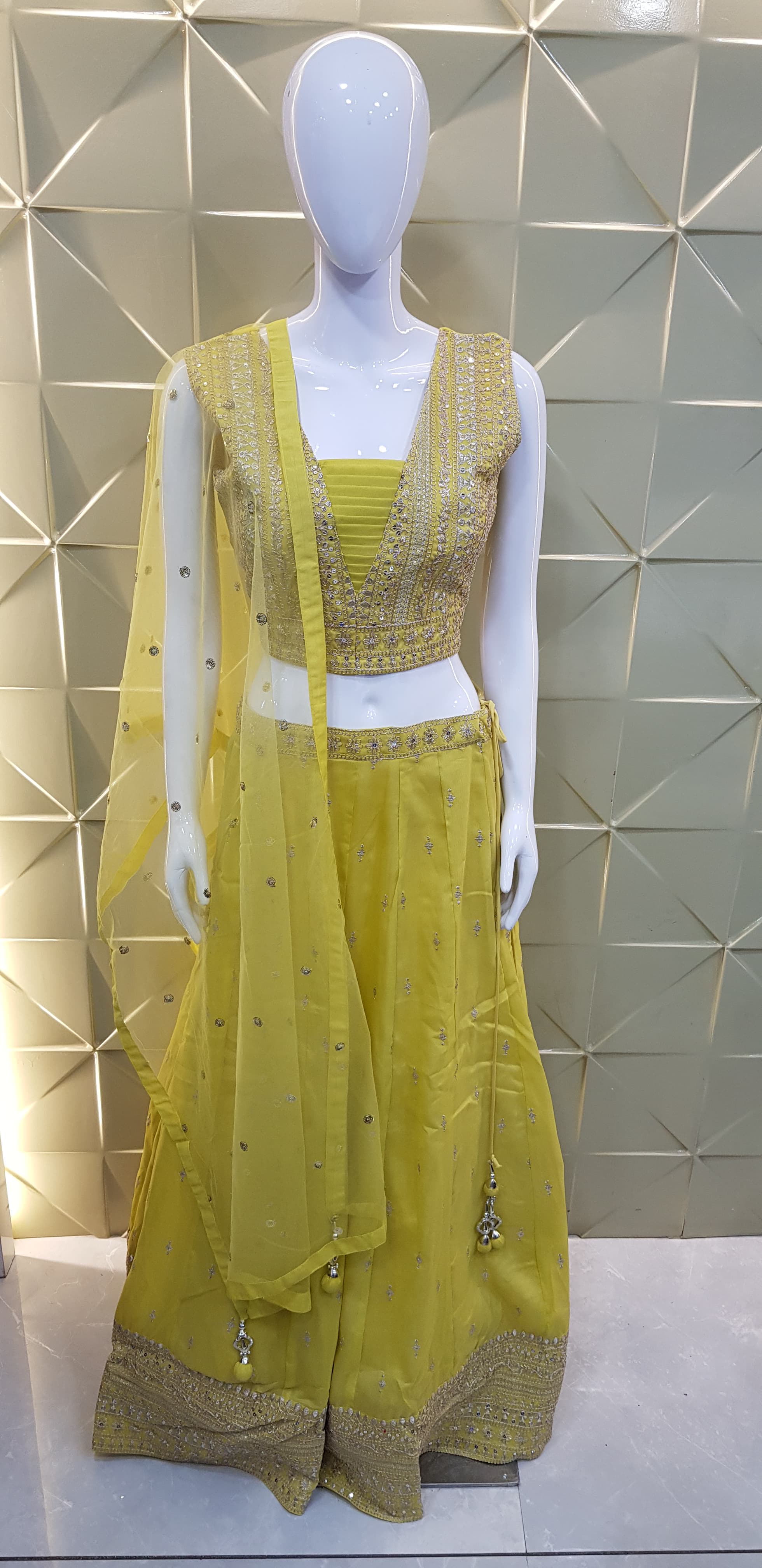 Image of Pure Shimmer Indo-Western Style 3 Piece