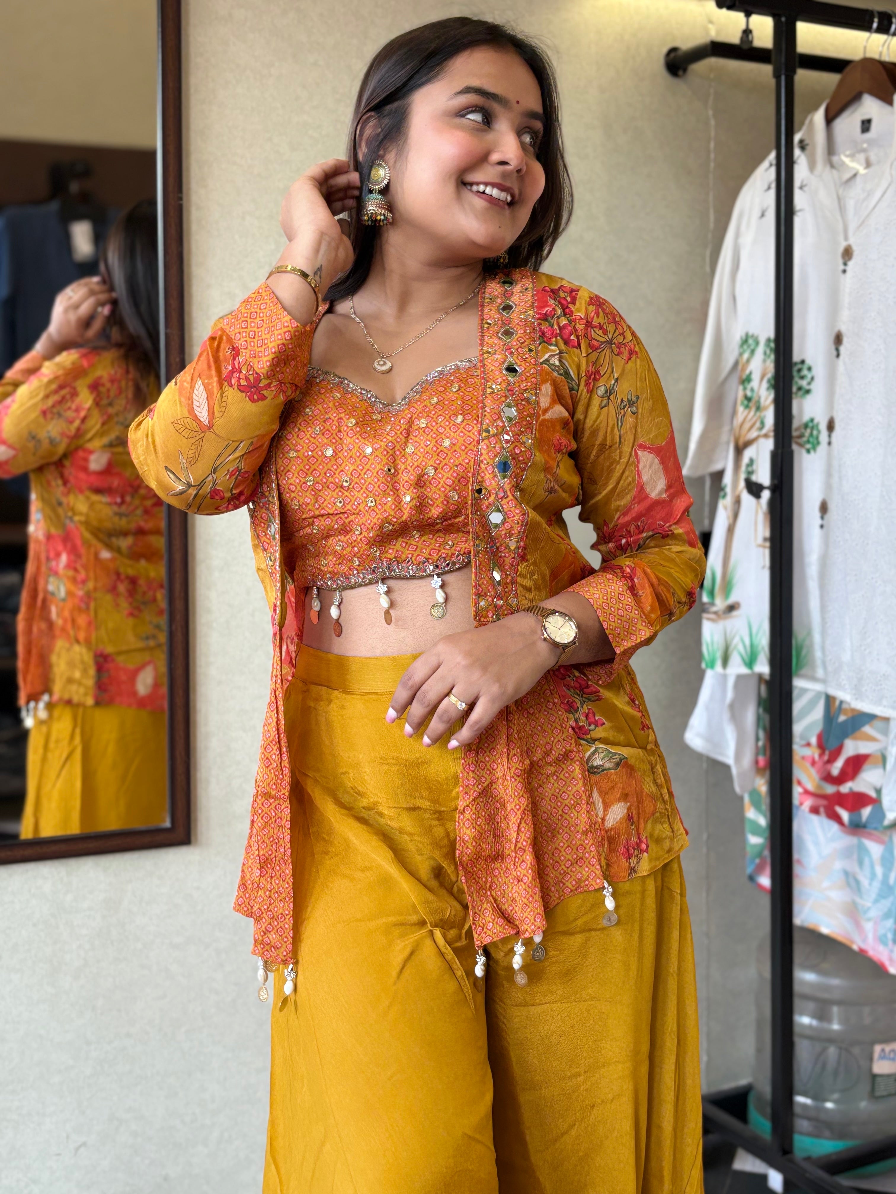 Image of Pure Chinnon 3 Piece with Hand work