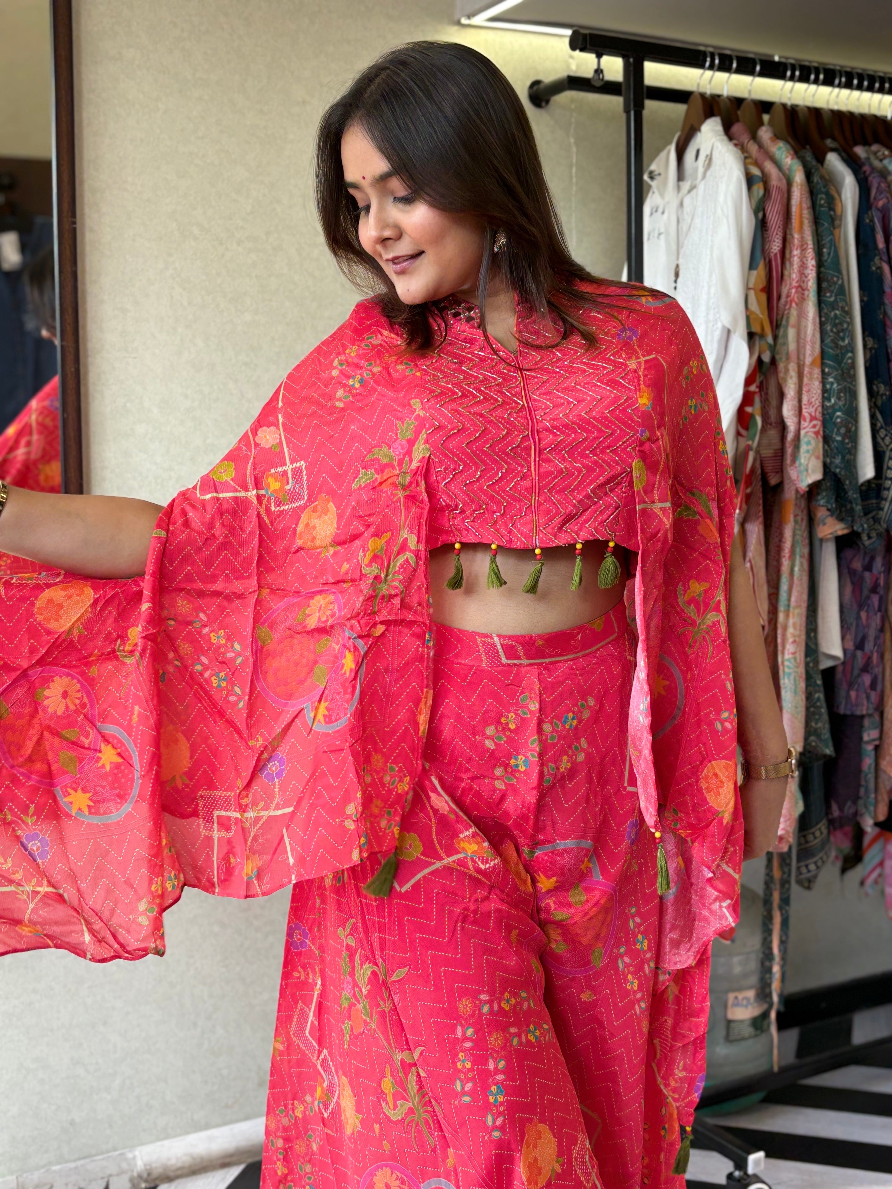 Image of Pure Chinnon 3 Piece with Hand work