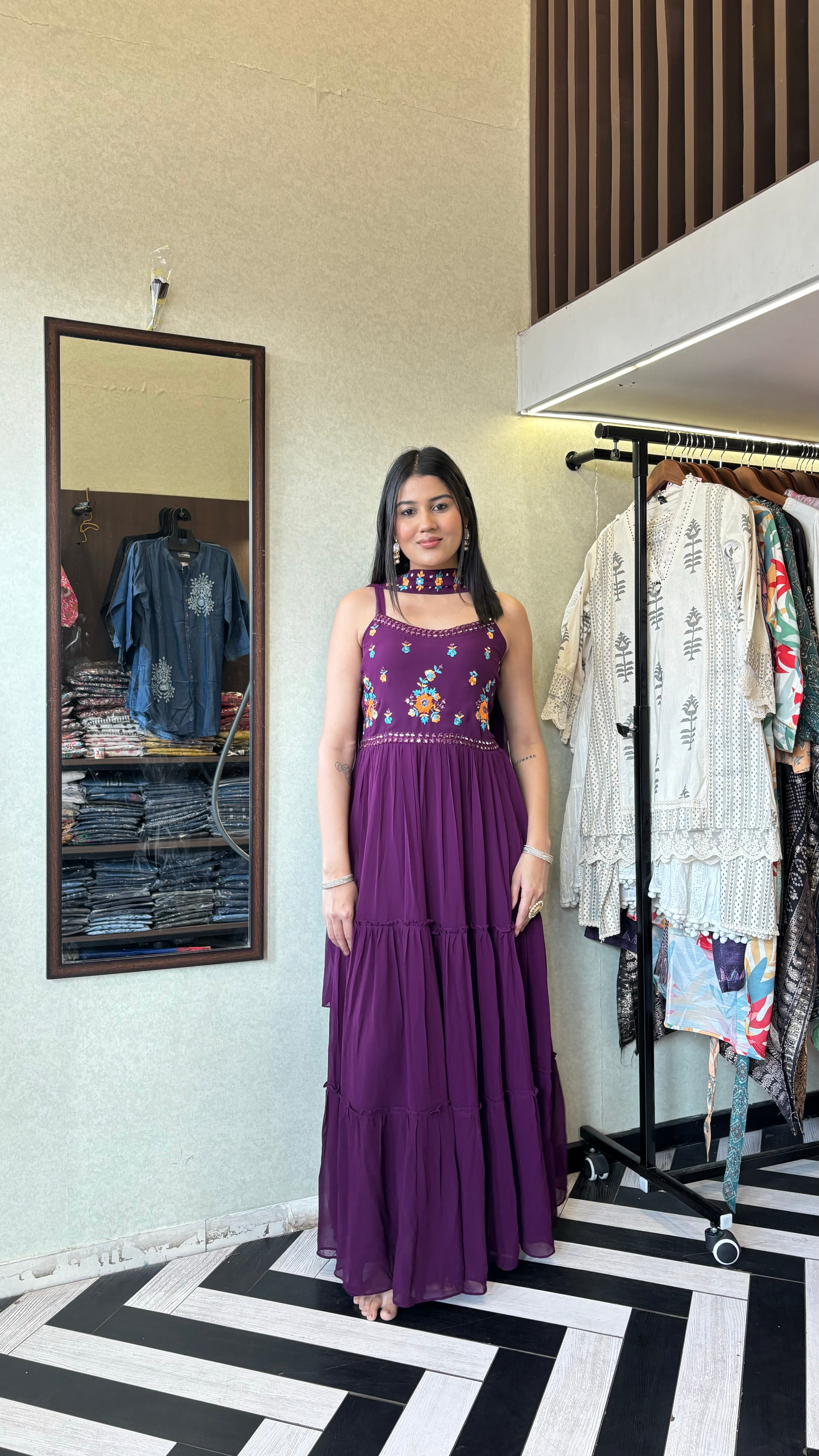 Image of Pure Shimmer 3 Piece with Hand work