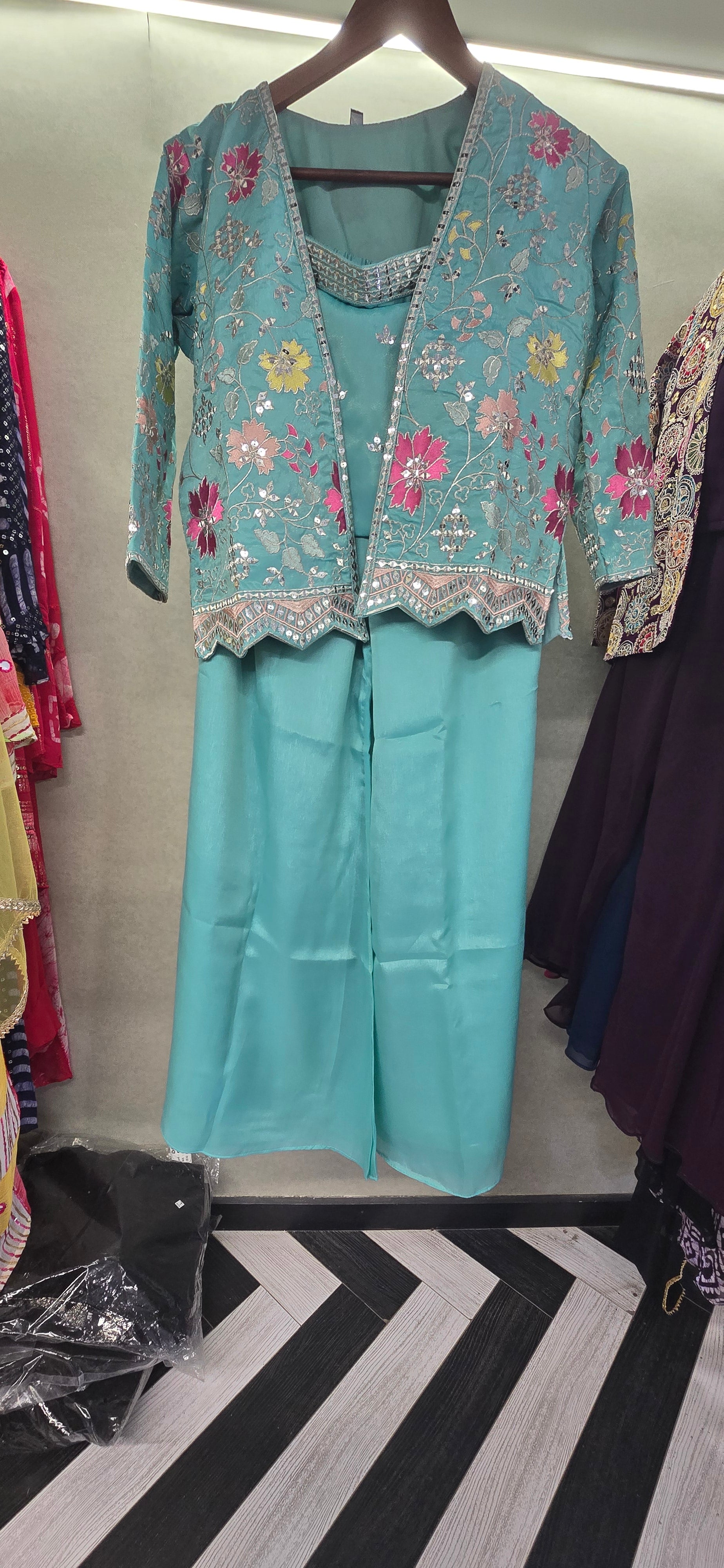 Image of Designer Indo Western Shimmer Fabric 3 piece