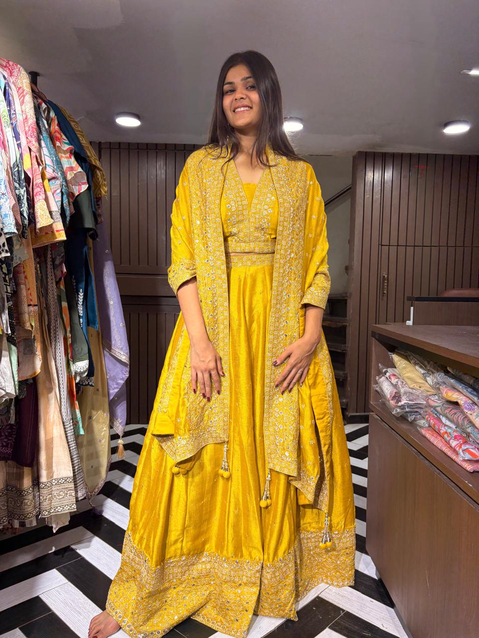 Pure Silk 3 Piece Indo western