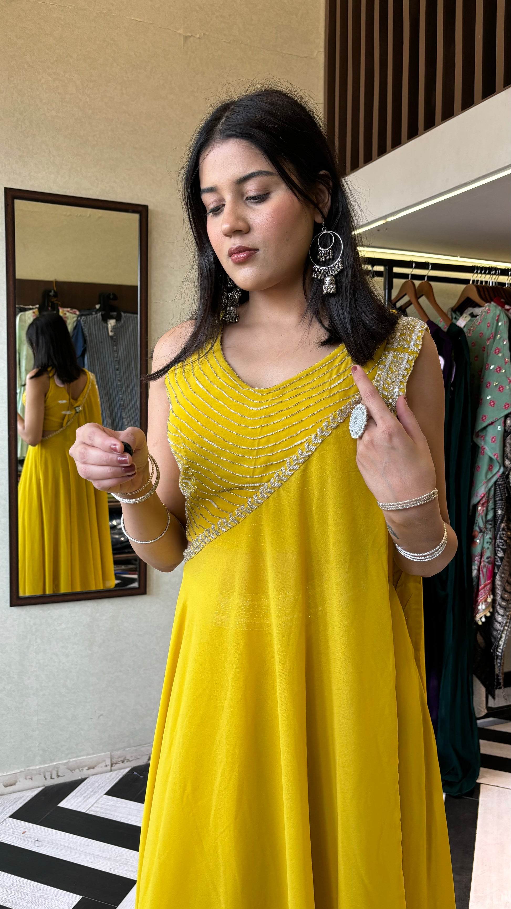 Pure Georgette Saree Style Indo western