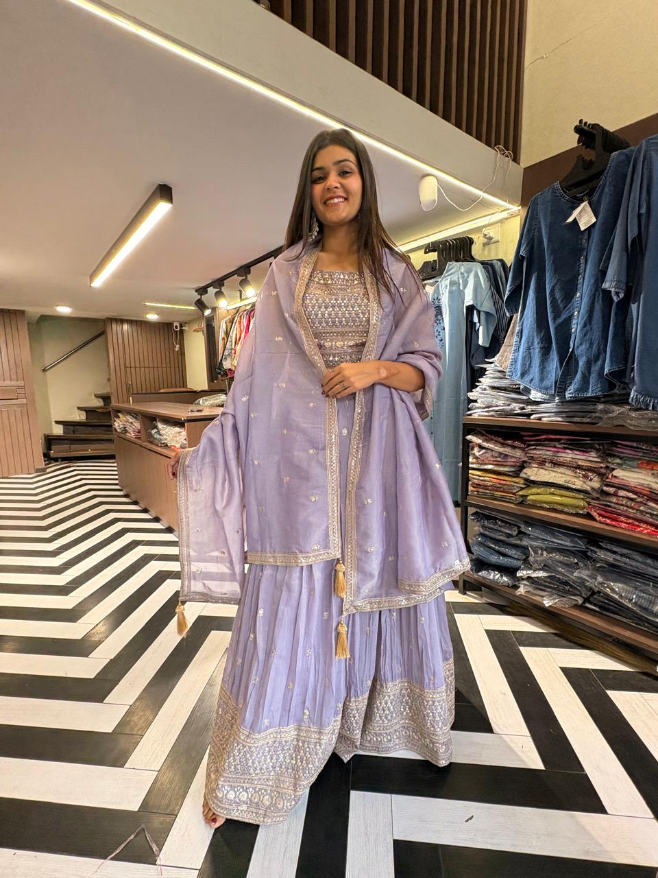 Pure Shimmer 3 Piece Indo western