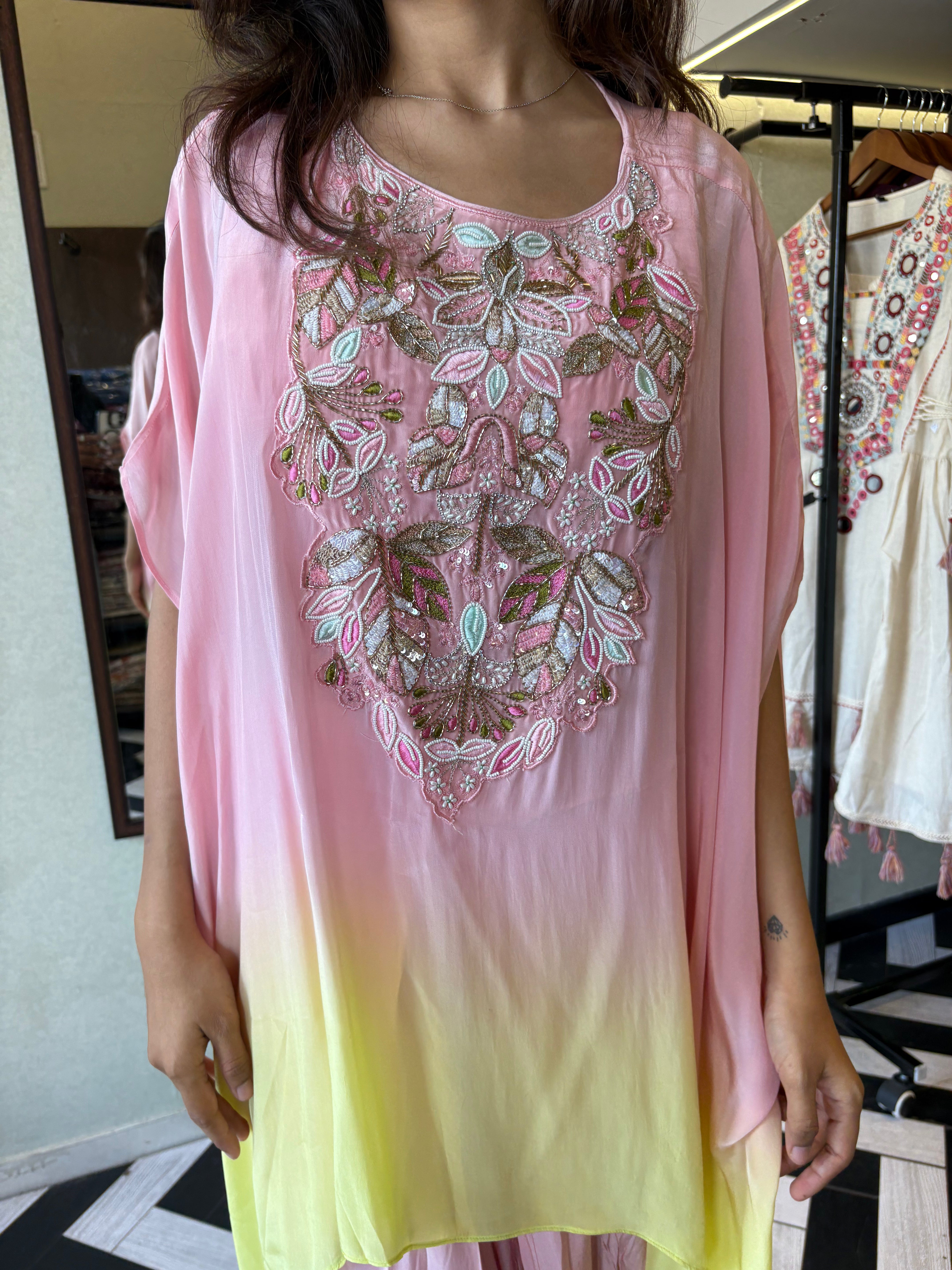 Step into the spotlight with this stunning 2-piece coord set in rich green shimmer - crafted from premium shimmer fabric with accessory detailing that brings elegance to life