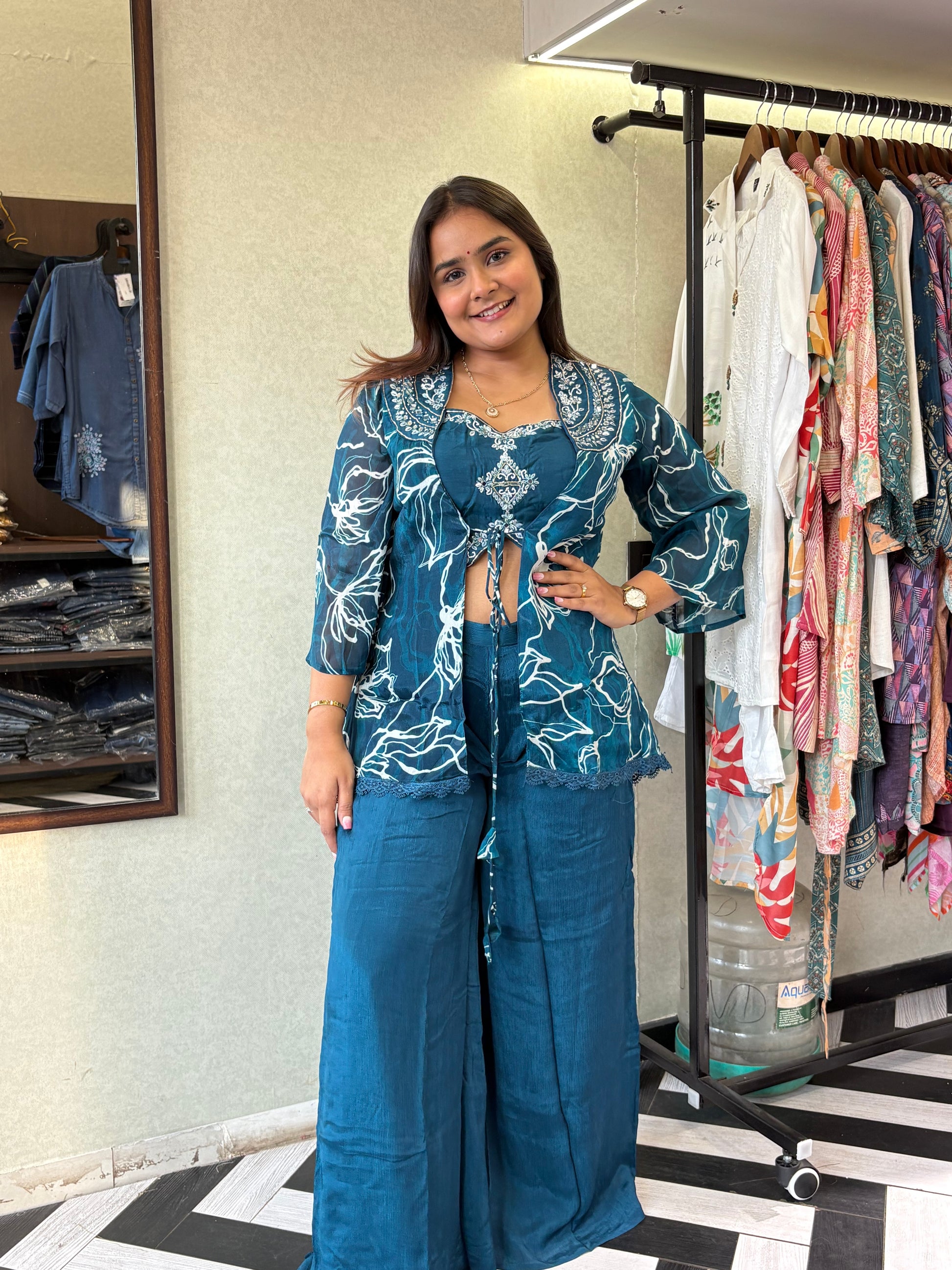 Pure Shimmer 3 Piece with Hand work