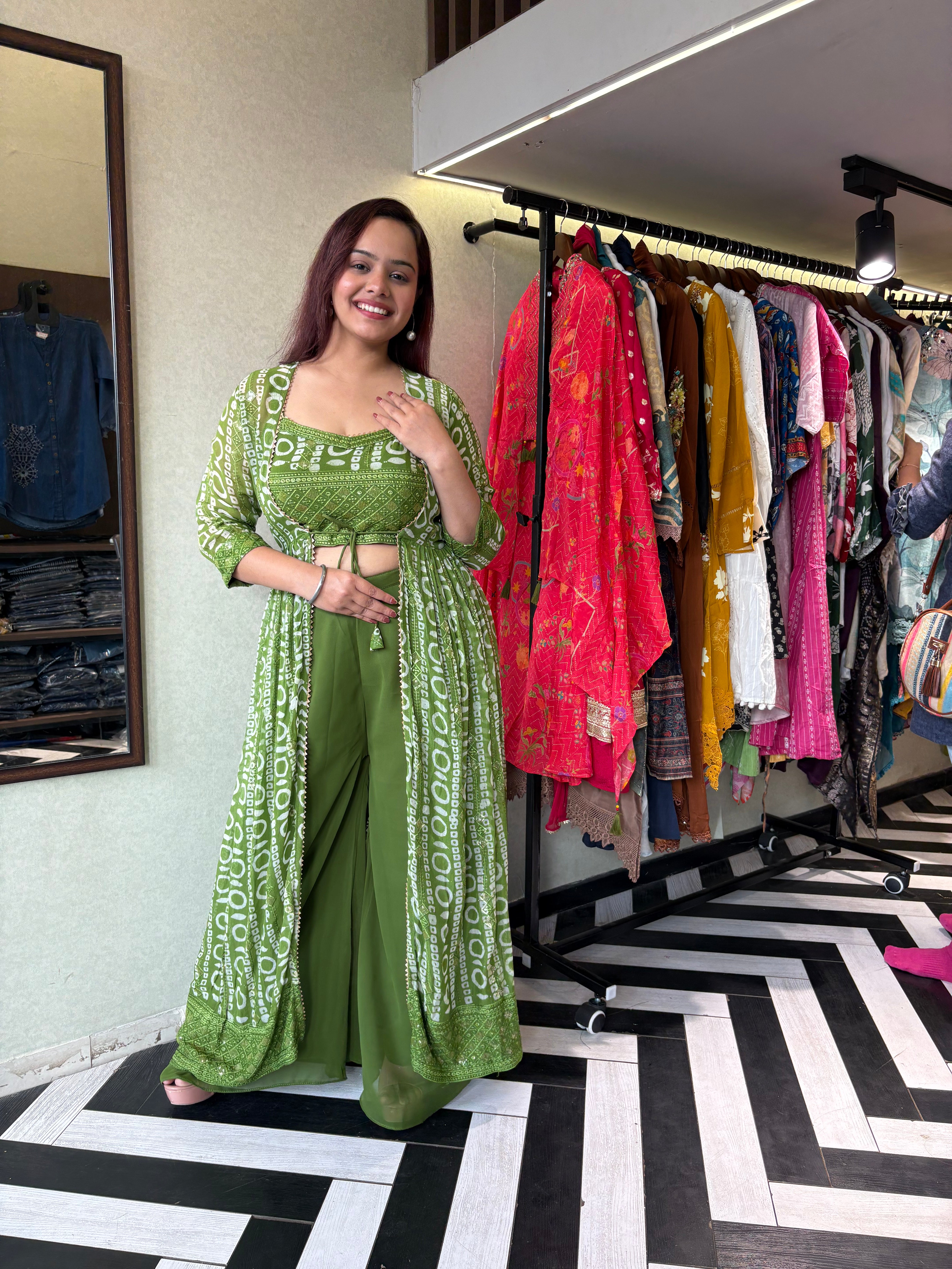 Image of Pure Georgette 3 Piece with Hand work