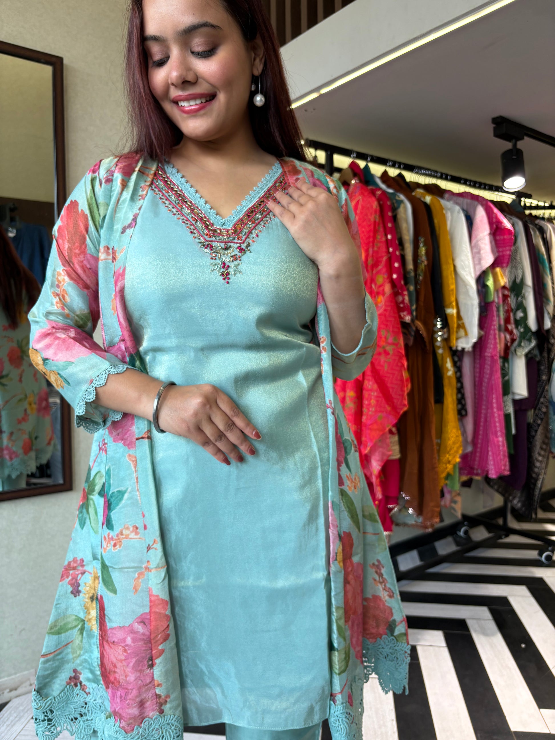 Pure Georgette 3 Piece with Hand work