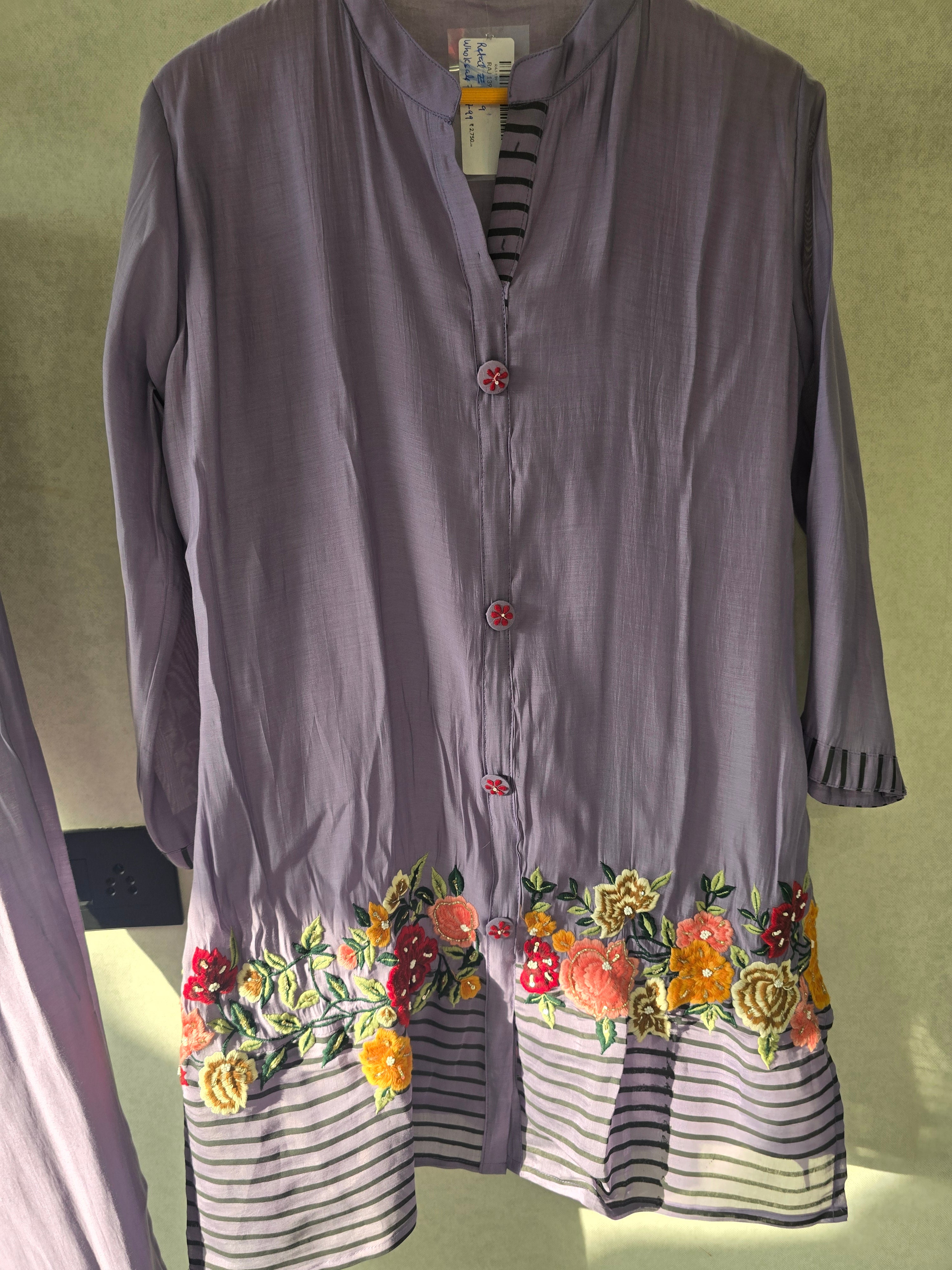 Image of Lavender Floral Embroidered Co-Ord Set