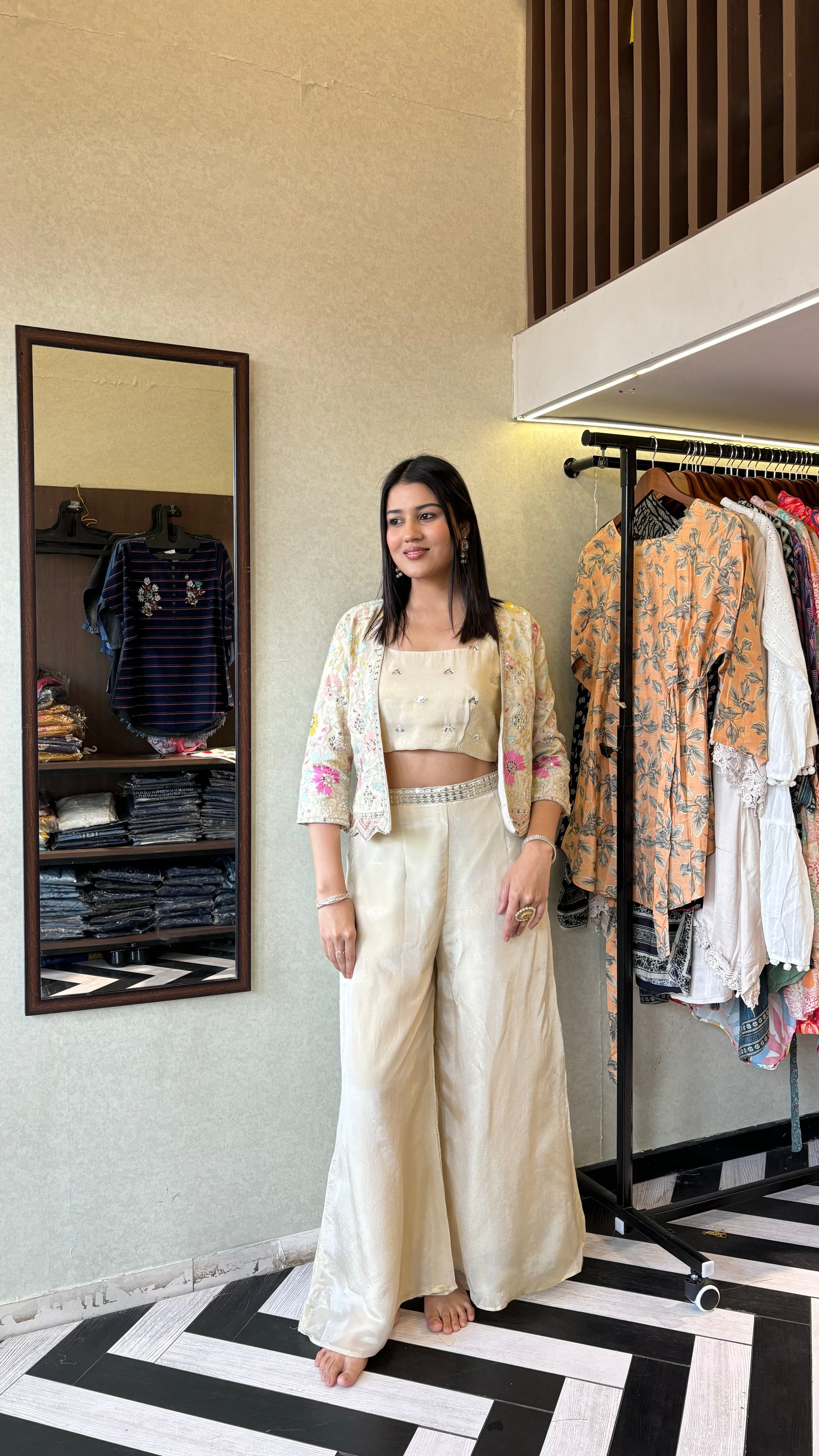 Pure Shimmer Indo western 3 Piece Set