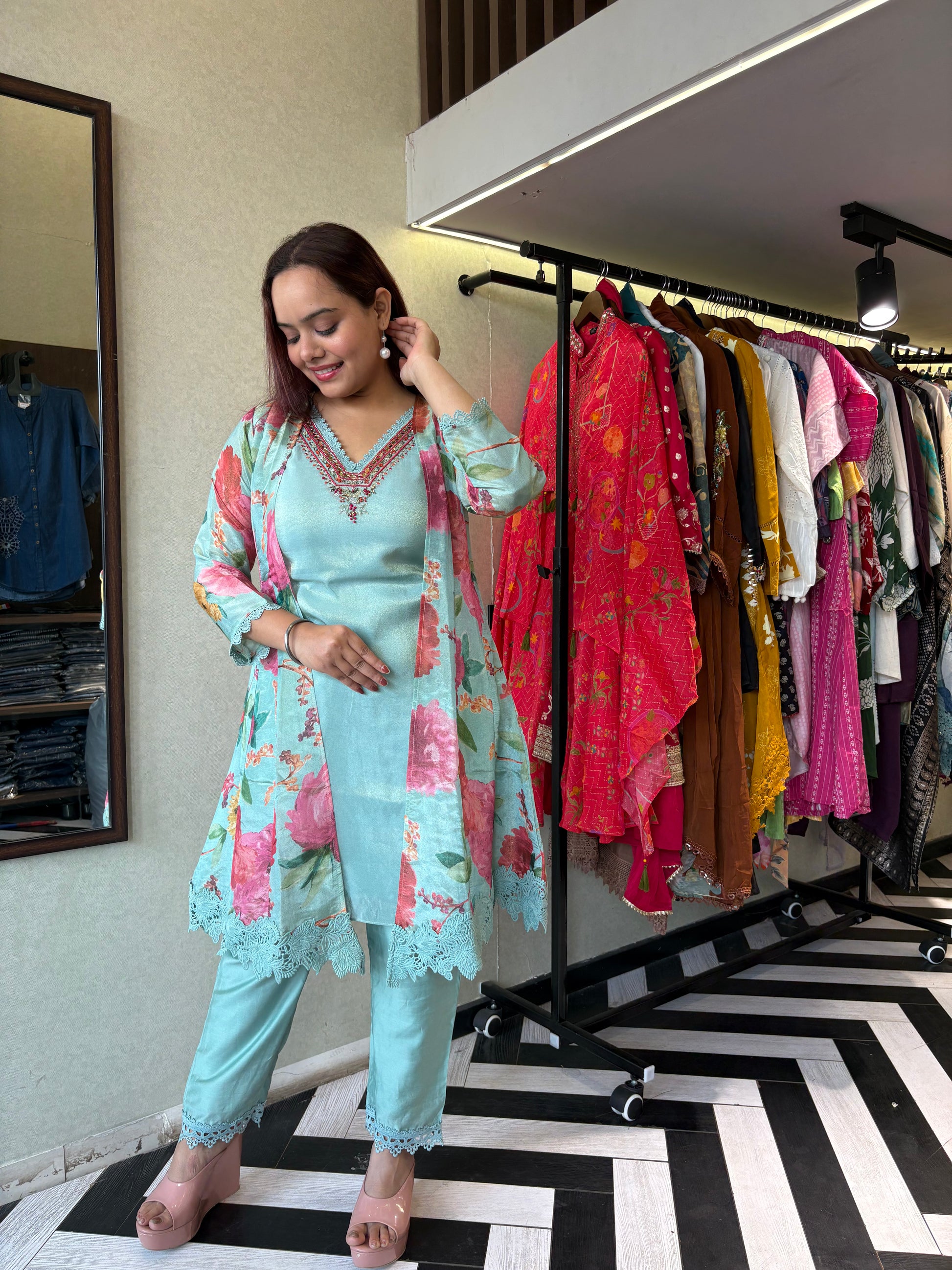 Pure Georgette 3 Piece with Hand work