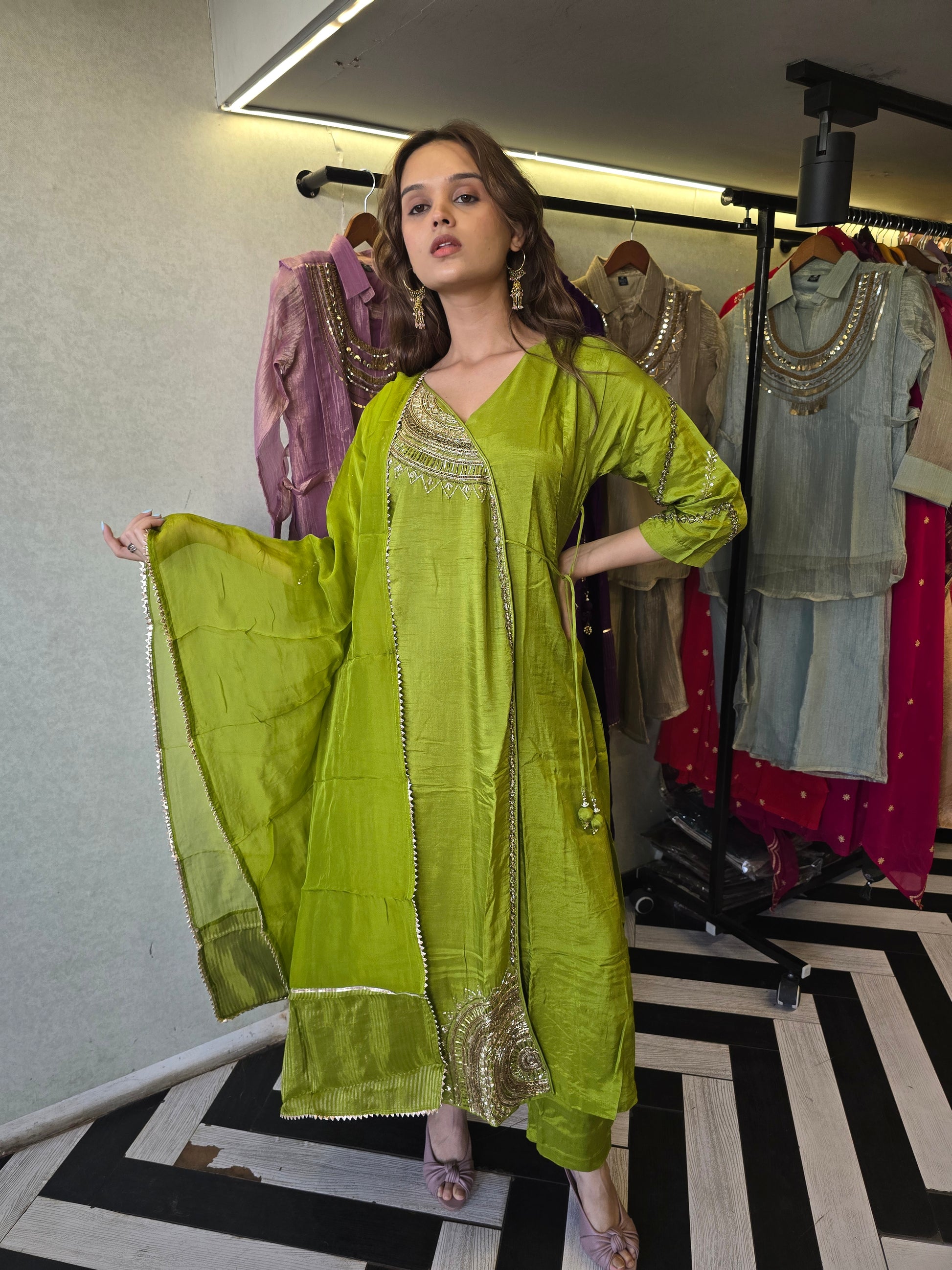 Pure Russian Silk with Hand Work