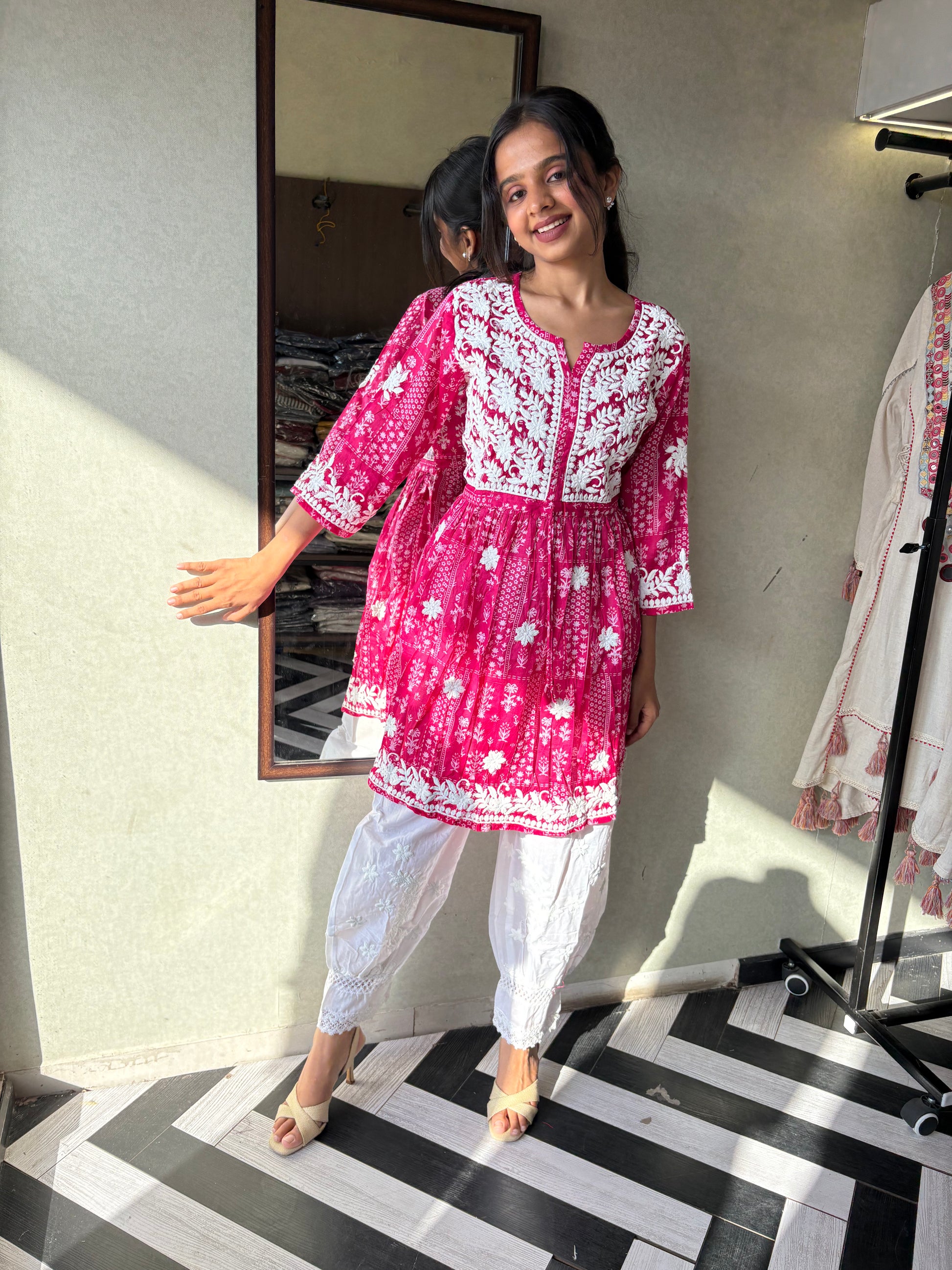 Pure Lucknowi 2 Piece Embroidery Coord Set