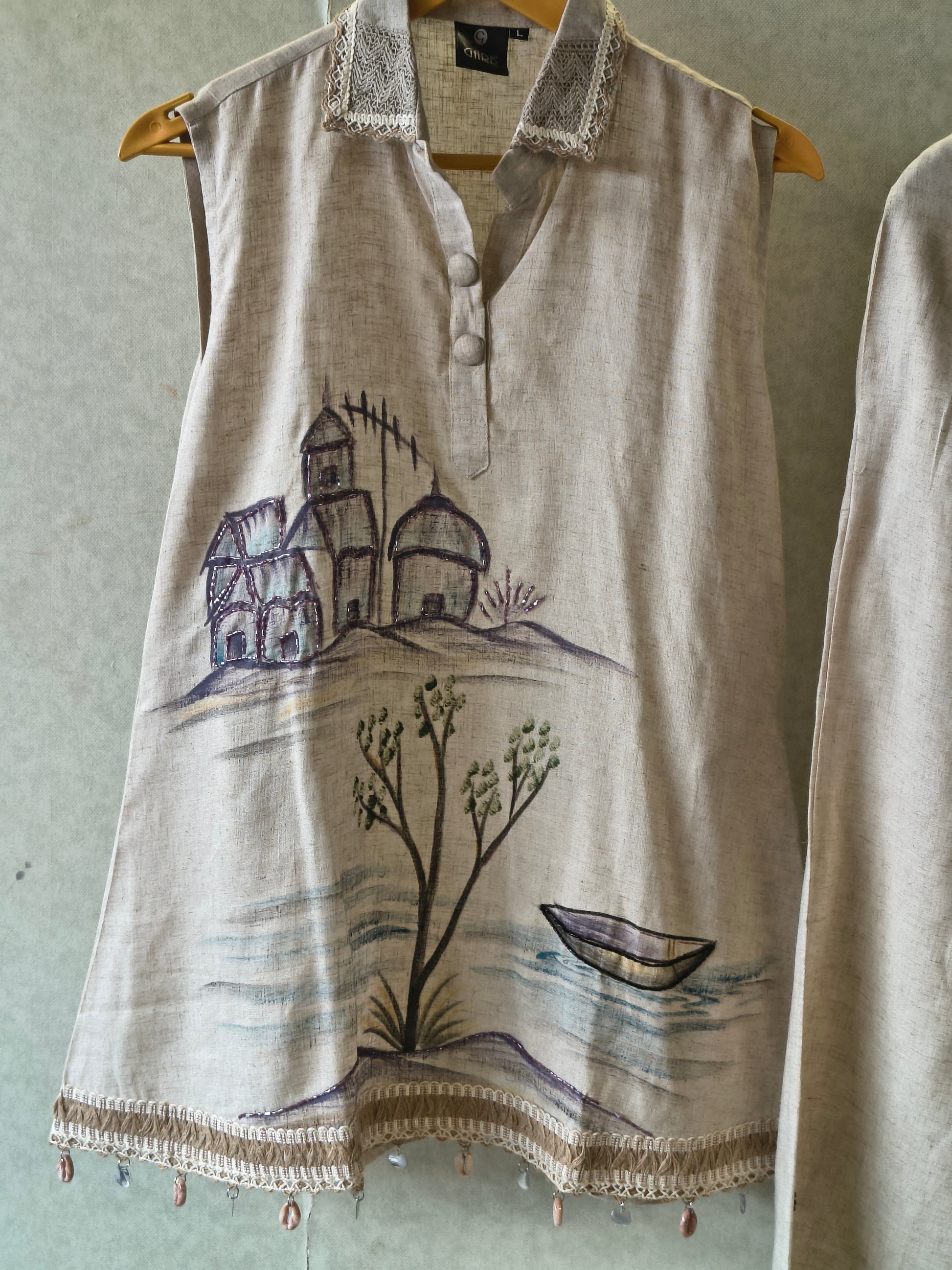 Natural Linen Scenic Art Co-Ord Set