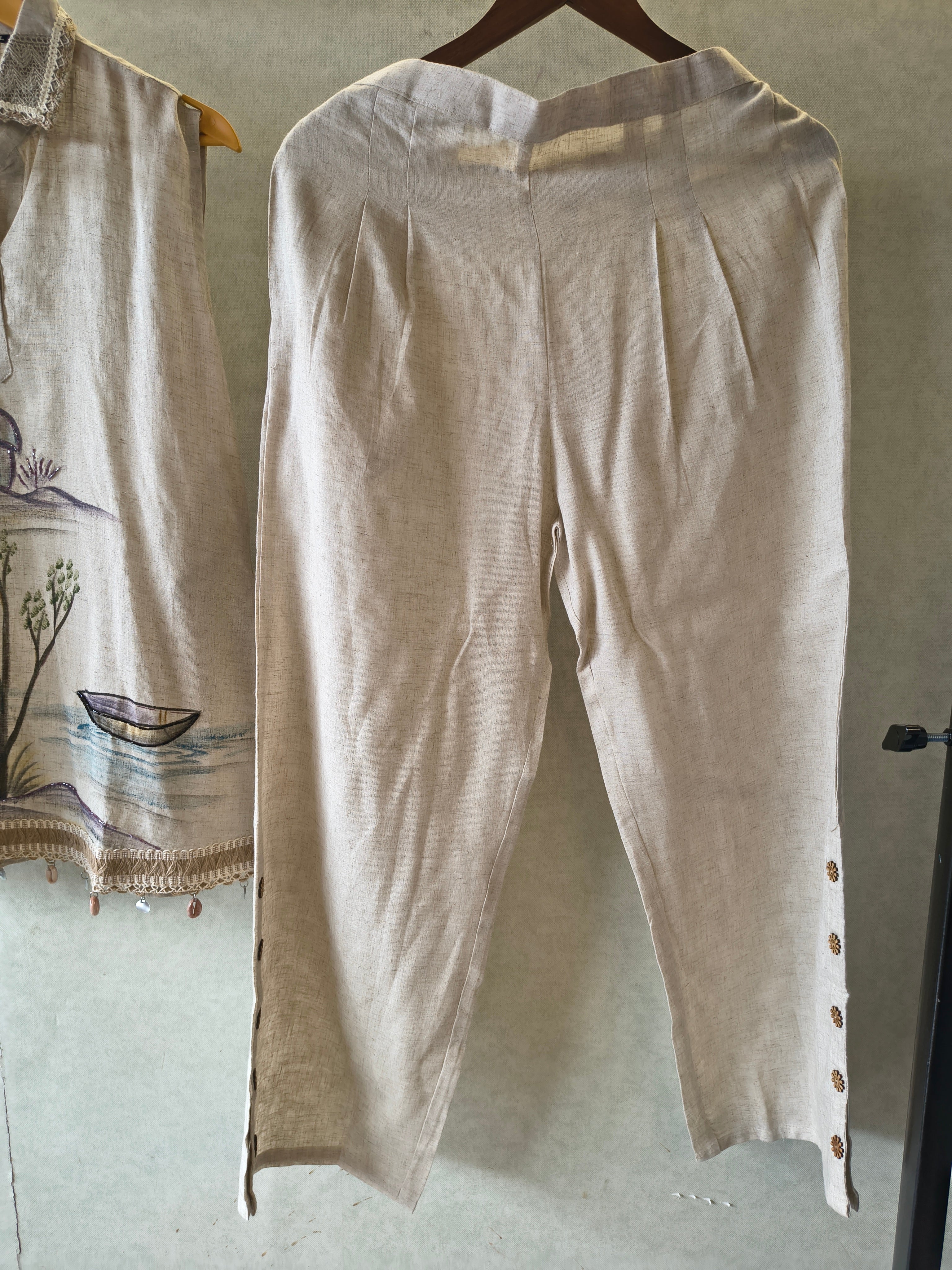 Image of Natural Linen Scenic Art Co-Ord Set