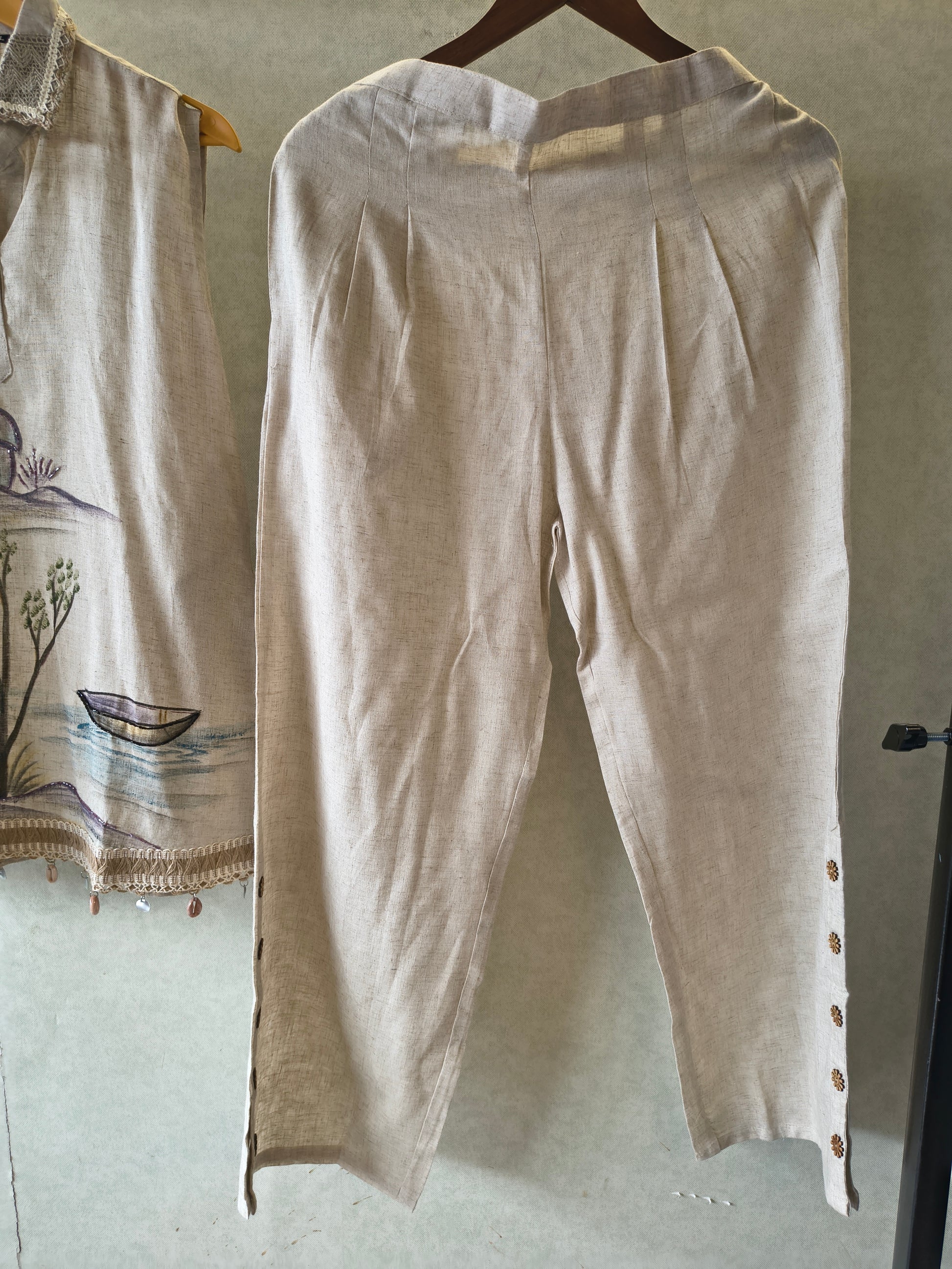 Natural Linen Scenic Art Co-Ord Set
