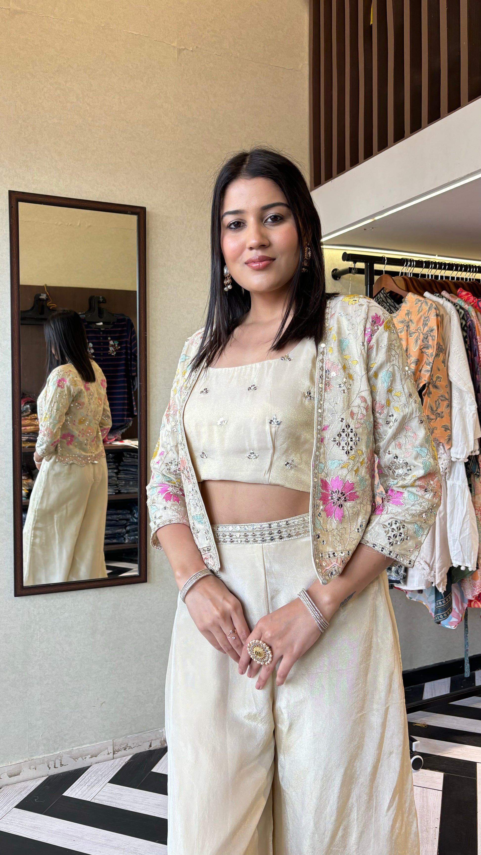 Pure Shimmer Indo western 3 Piece Set