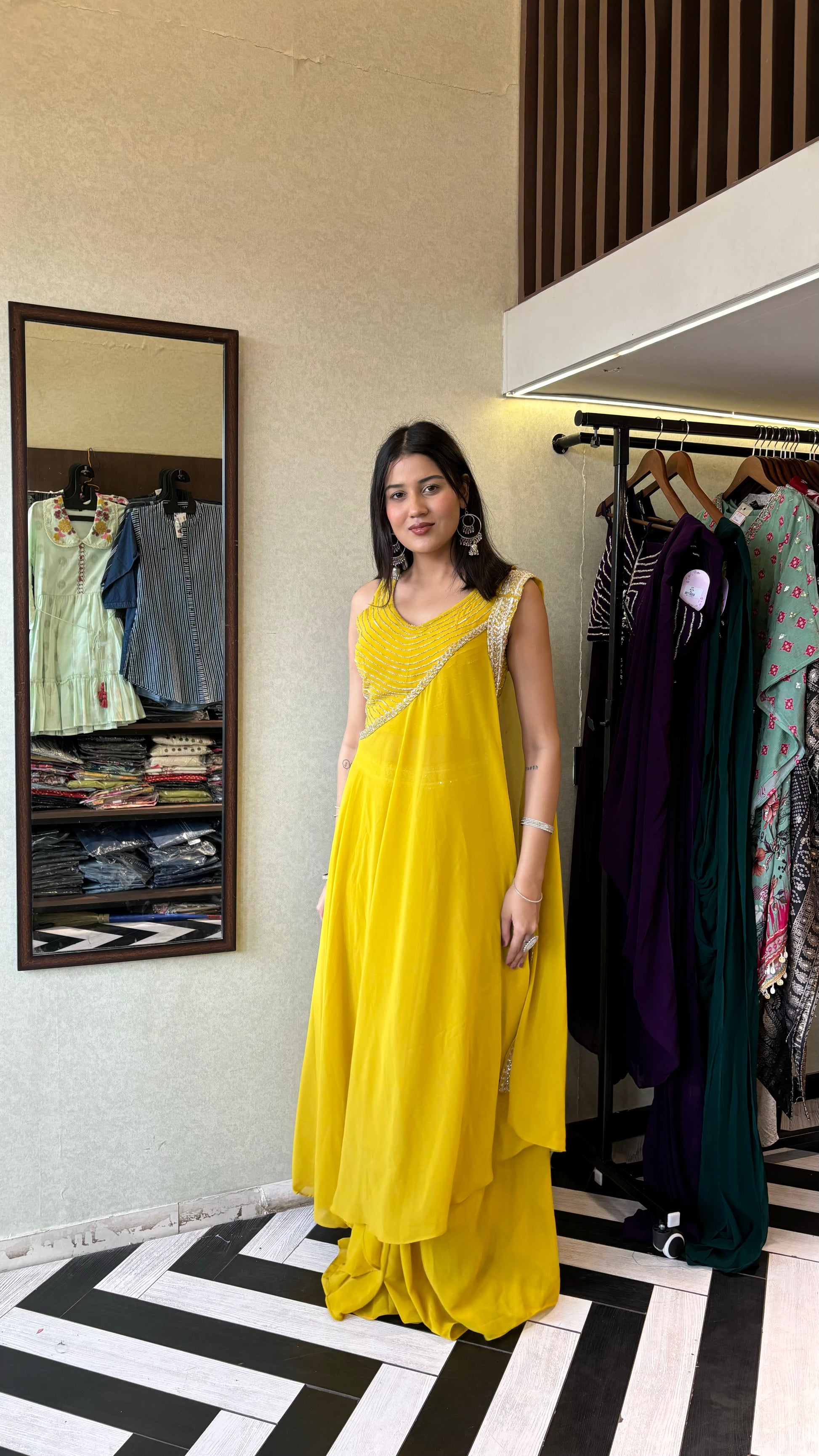 Pure Georgette Saree Style Indo western