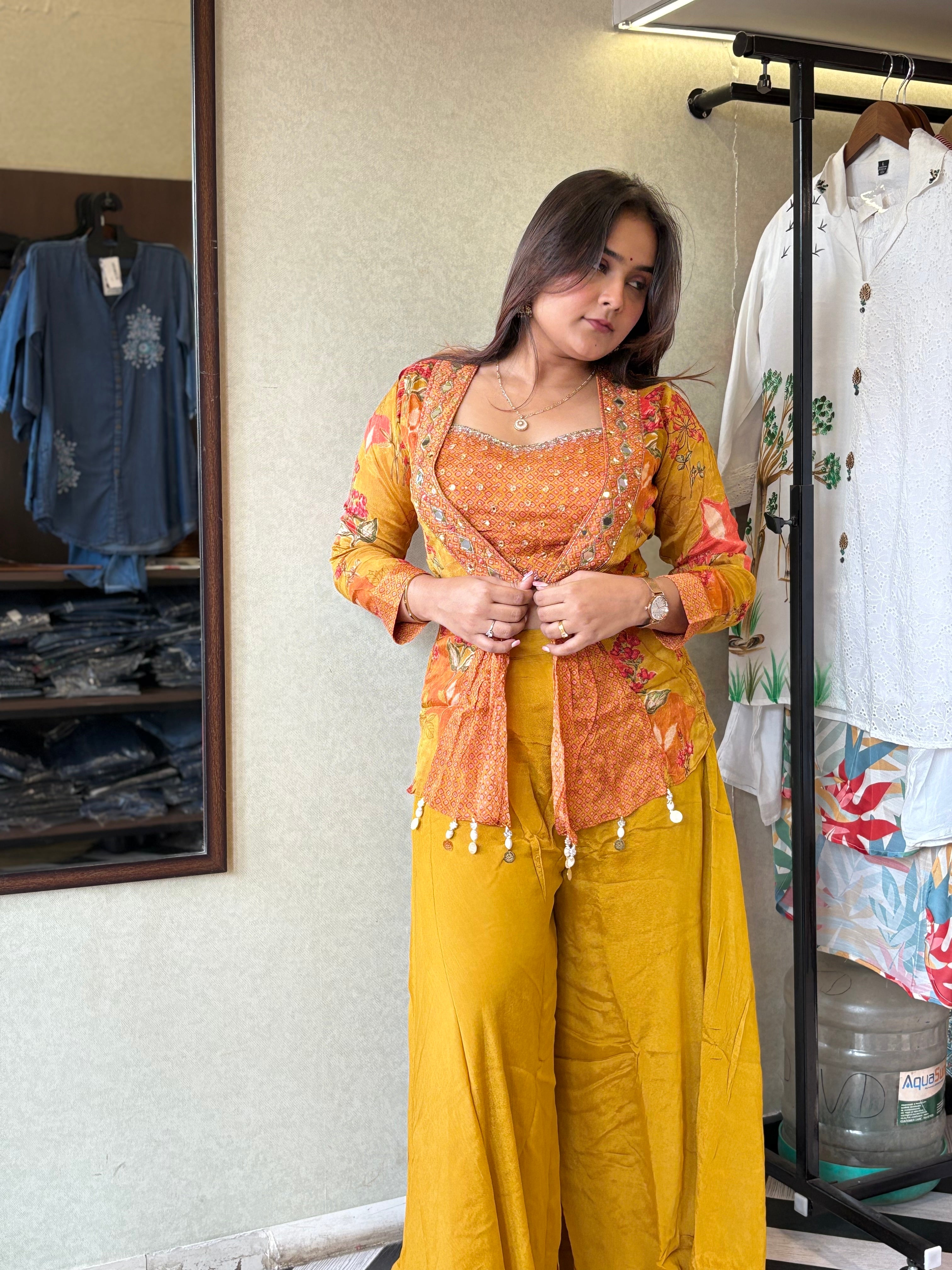 Pure Chinnon 3 Piece with Hand work