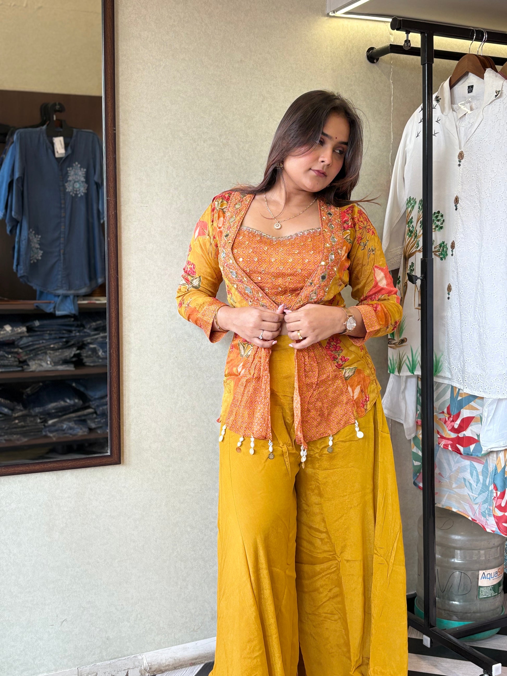 Pure Chinnon 3 Piece with Hand work