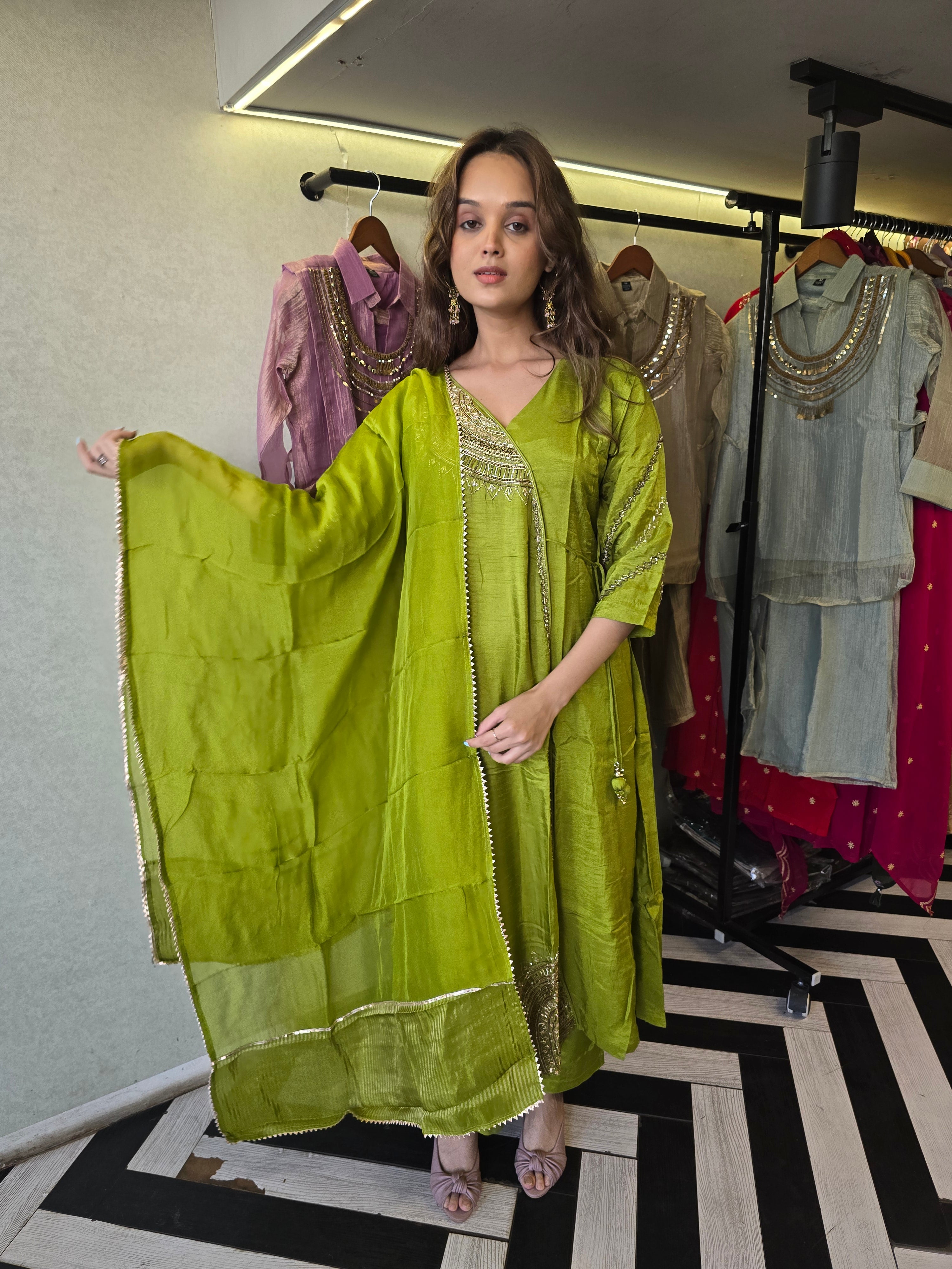 Image of Pure Russian Silk with Hand Work