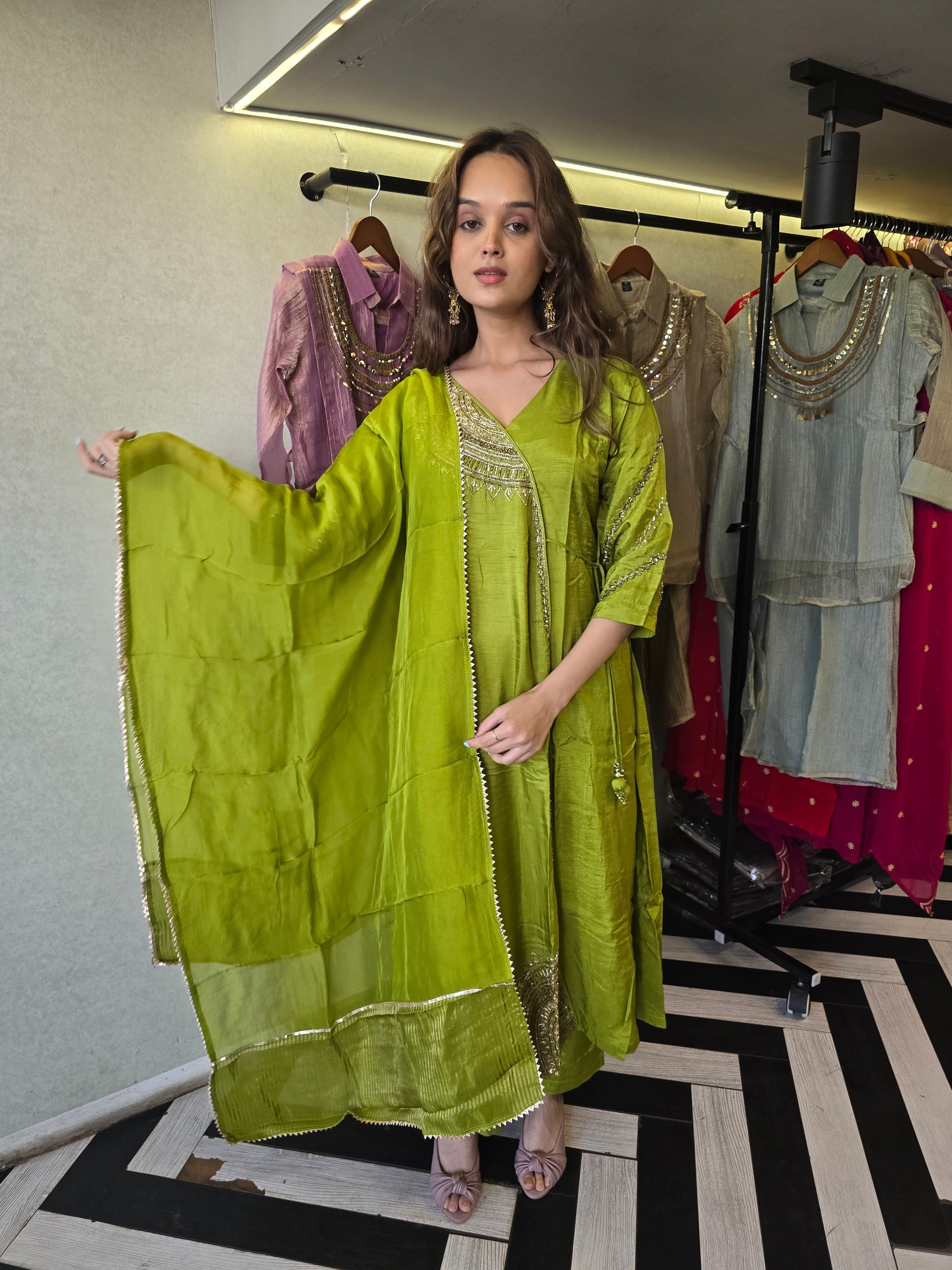 Pure Russian Silk with Hand Work