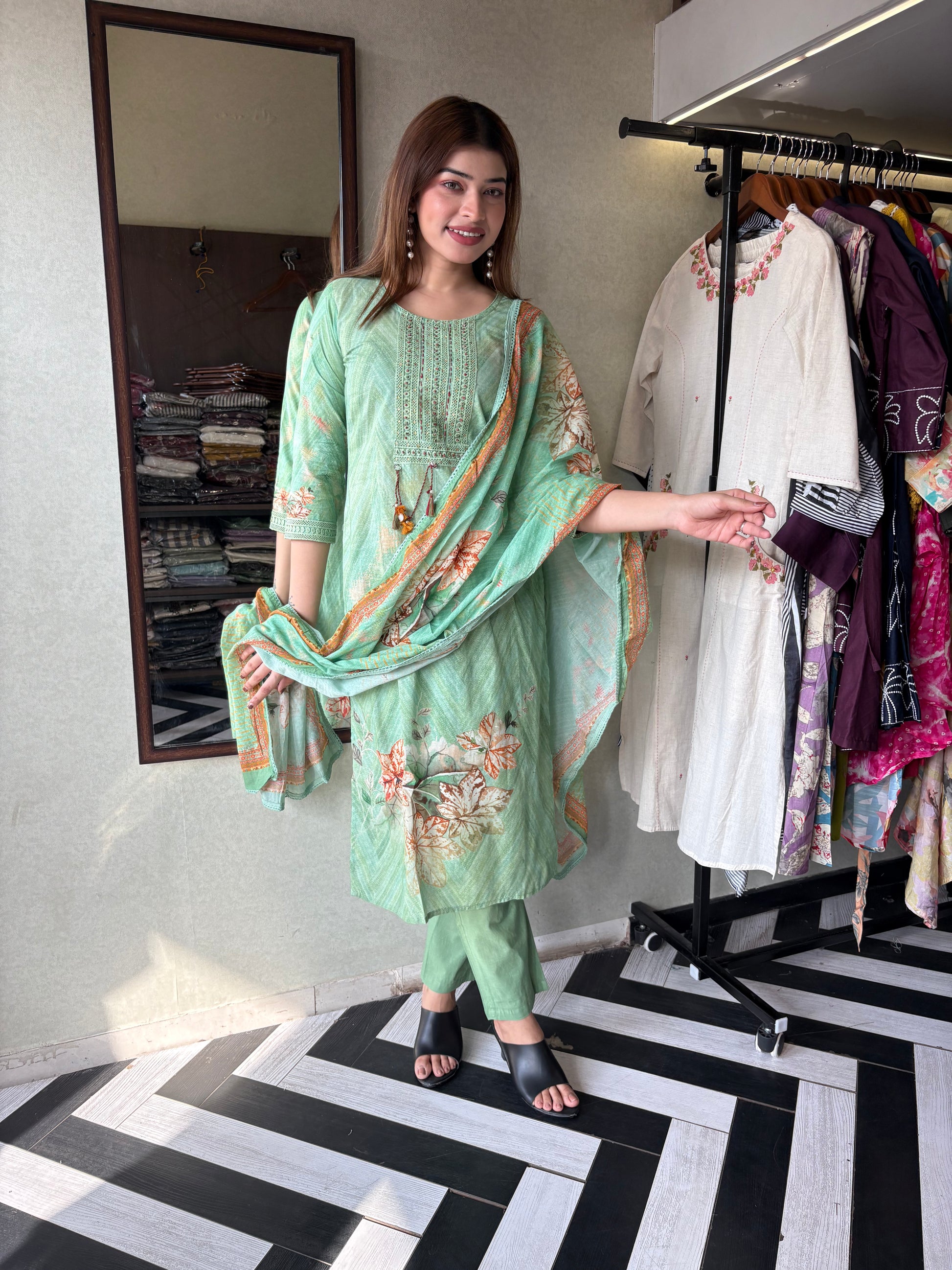 Pure Cotton Designer Kurti Sets