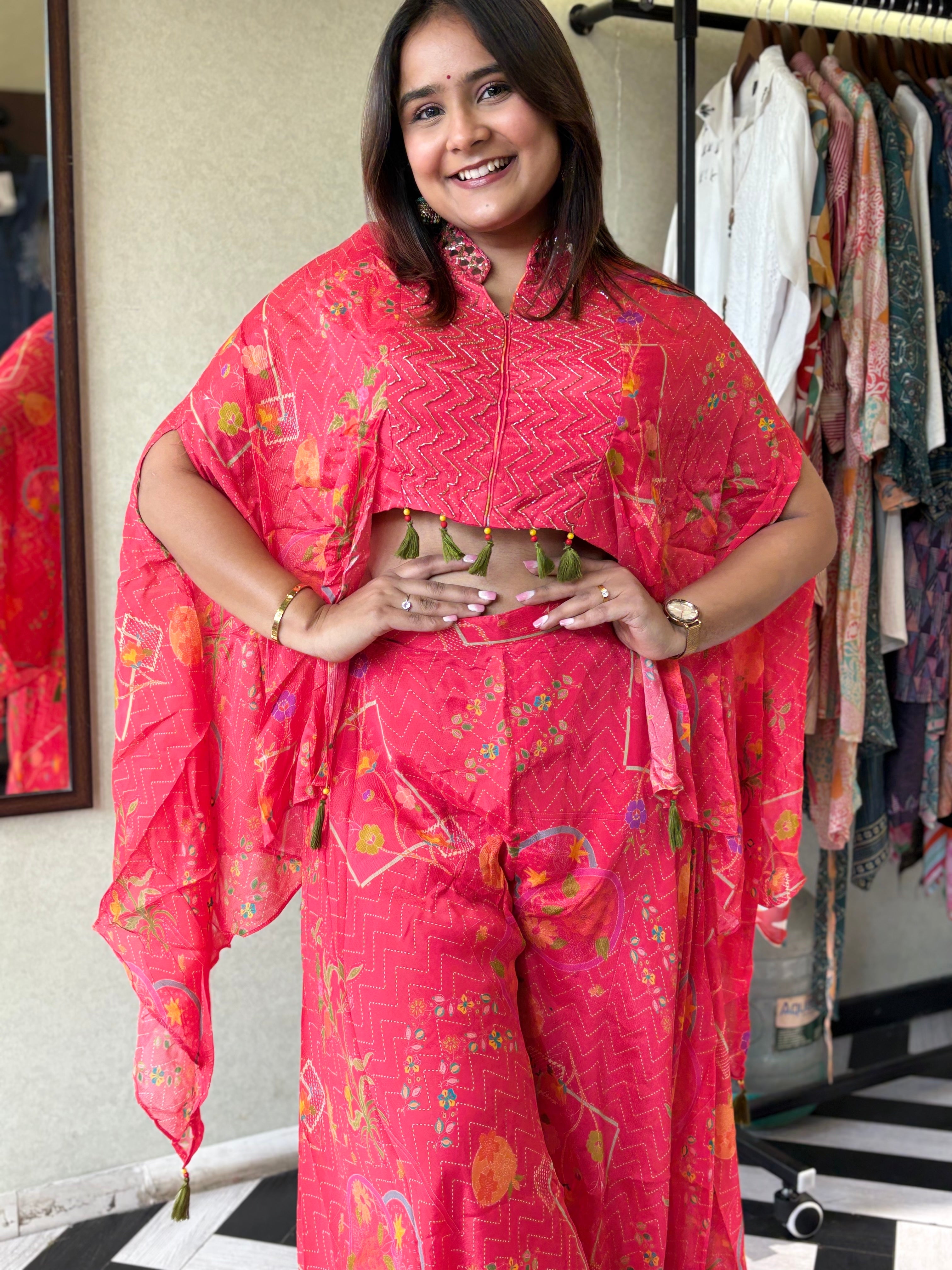 Image of Pure Chinnon 3 Piece with Hand work