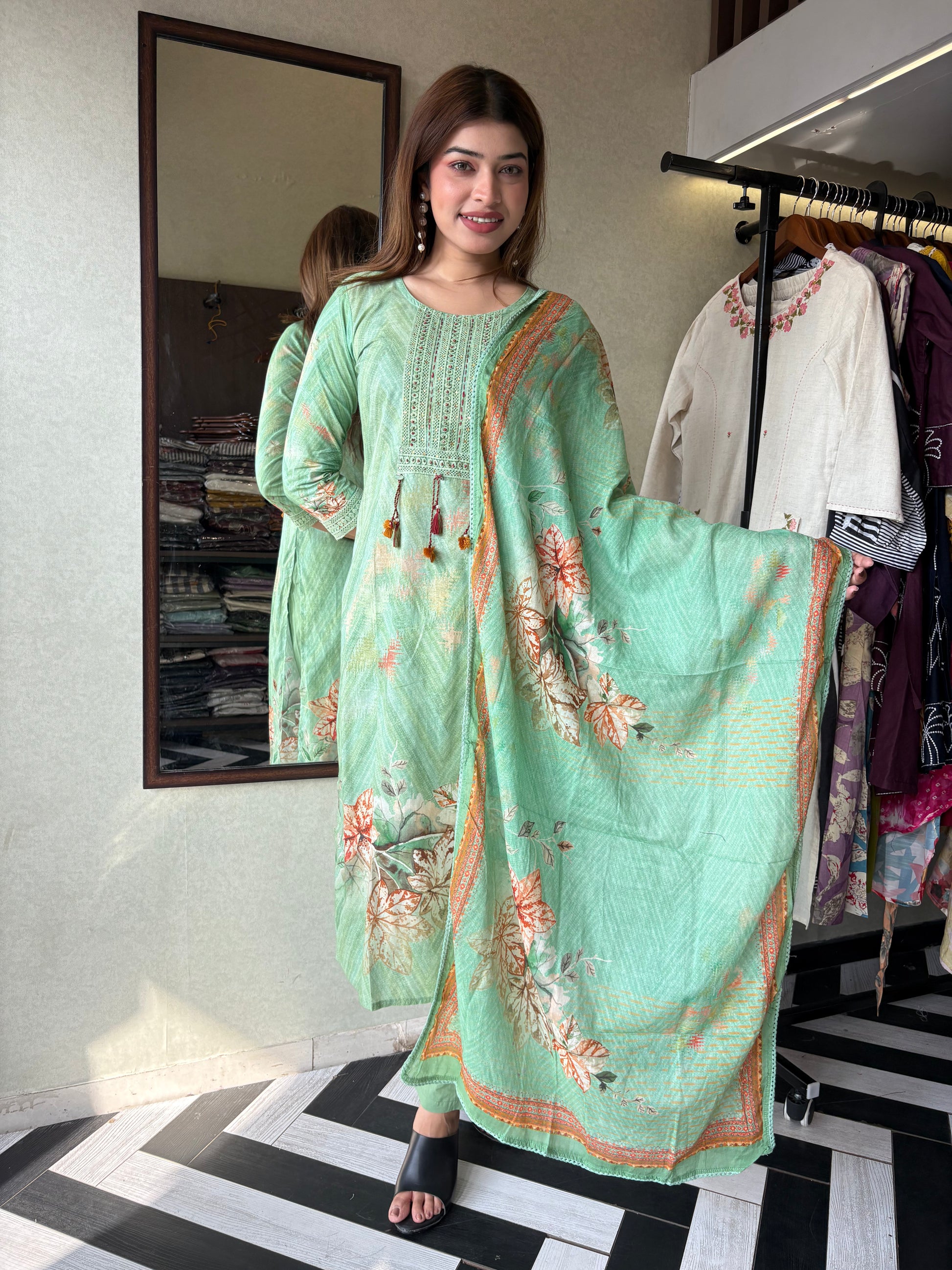 Pure Cotton Designer Kurti Sets