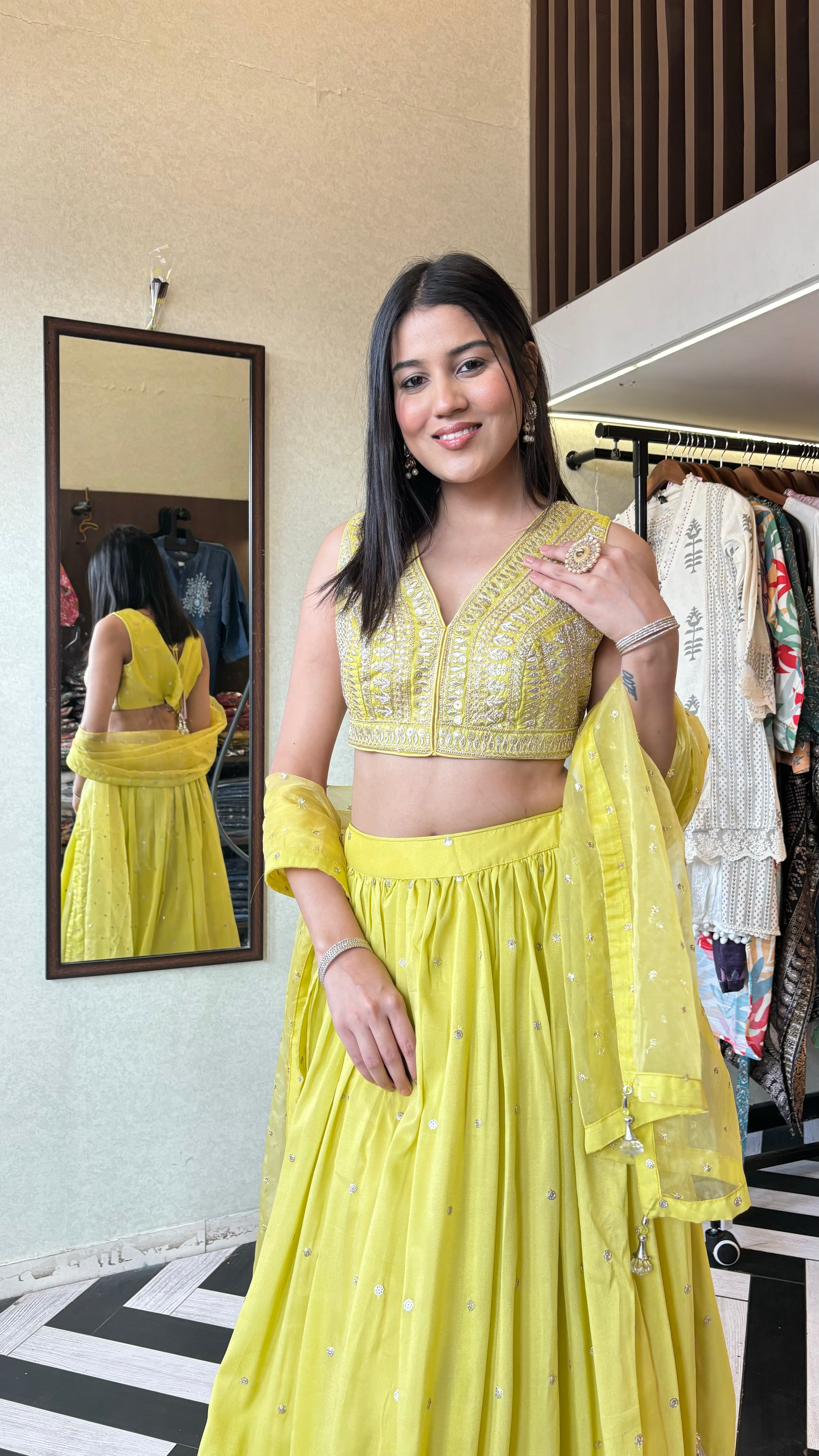 Pure Shimmer 3 Piece with Hand work