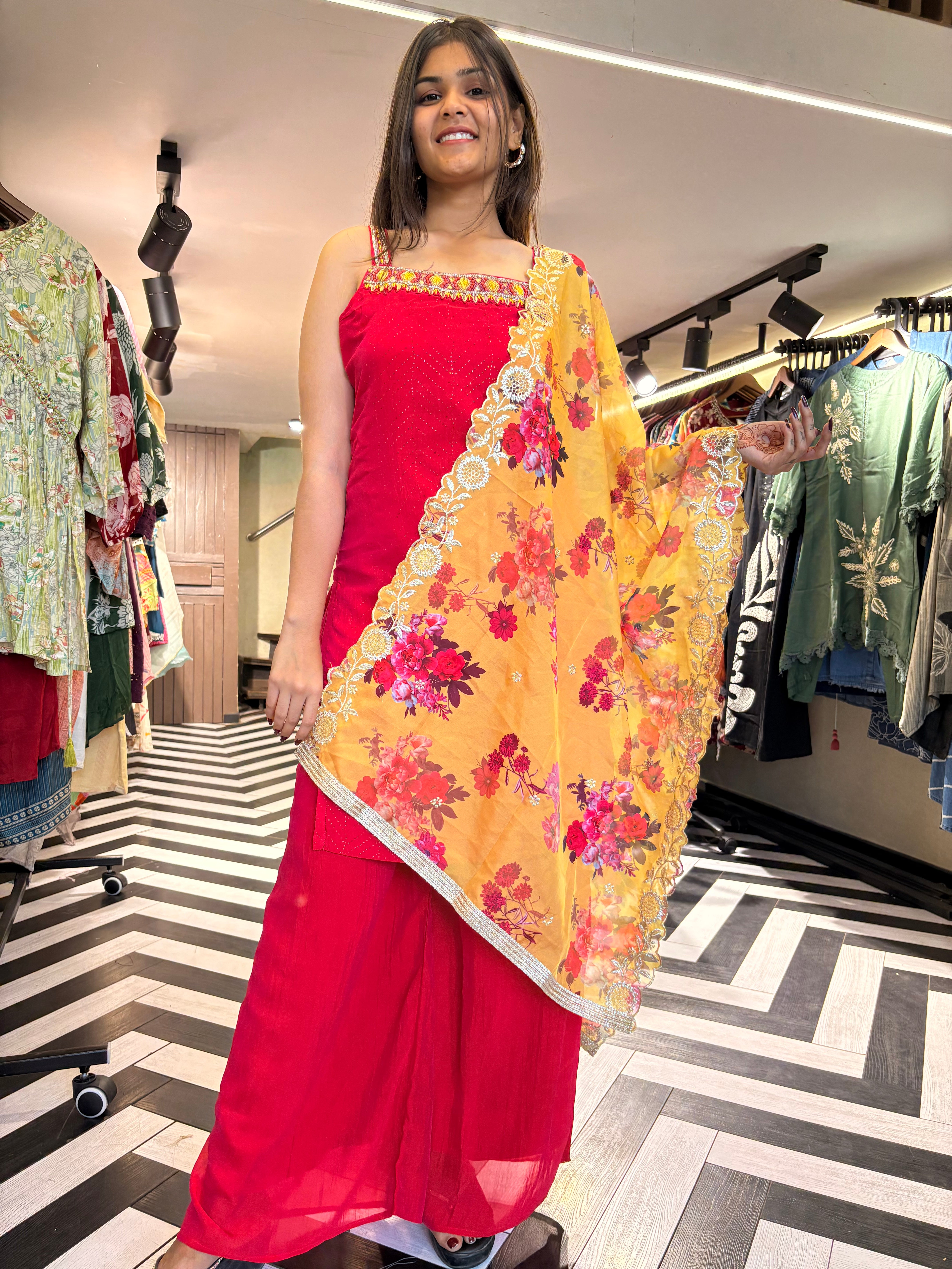 Image of Pure Crepe 3 Piece Kurti Set