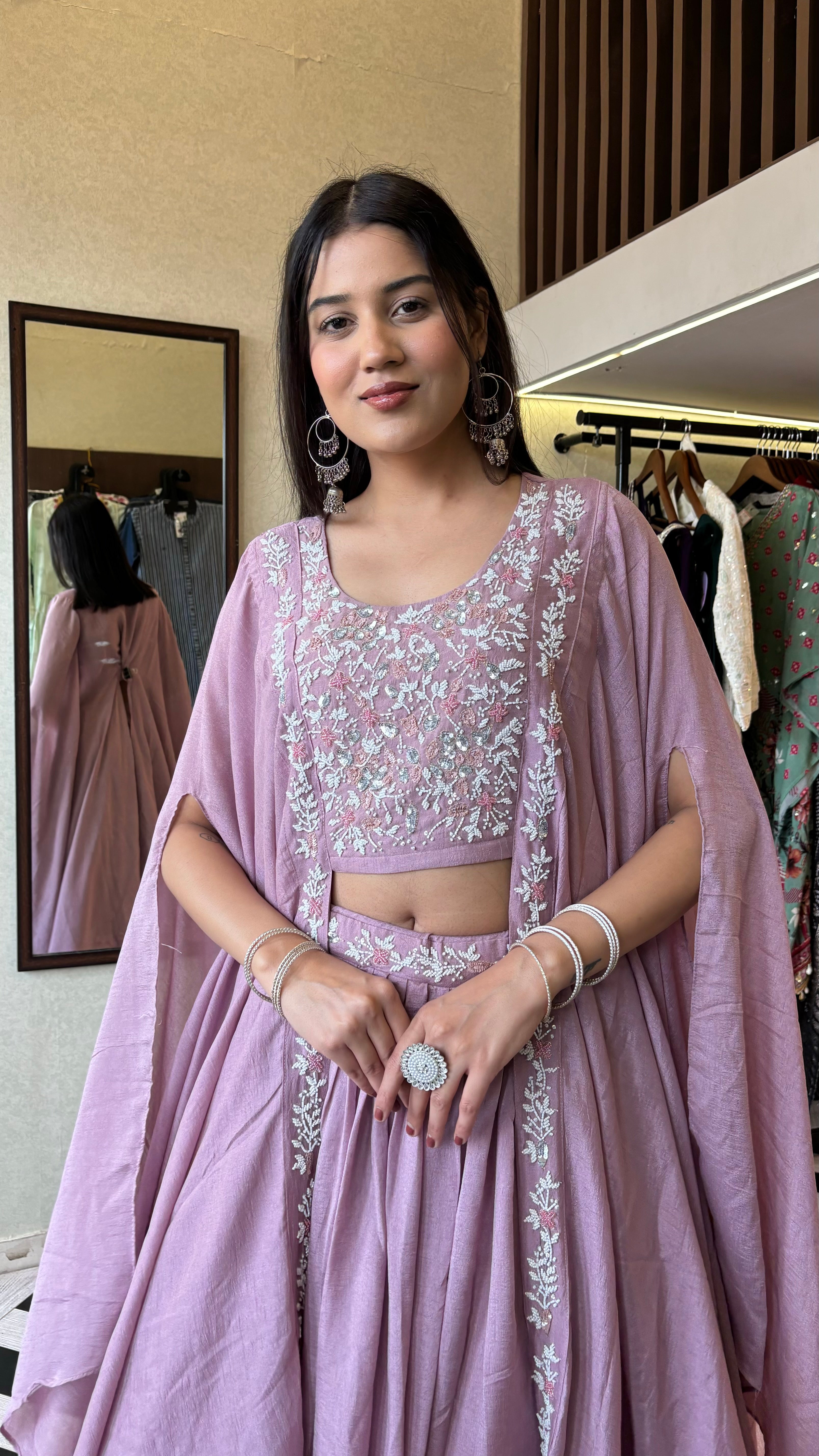 Image of Pure Georgette 2 Piece Set with Gown