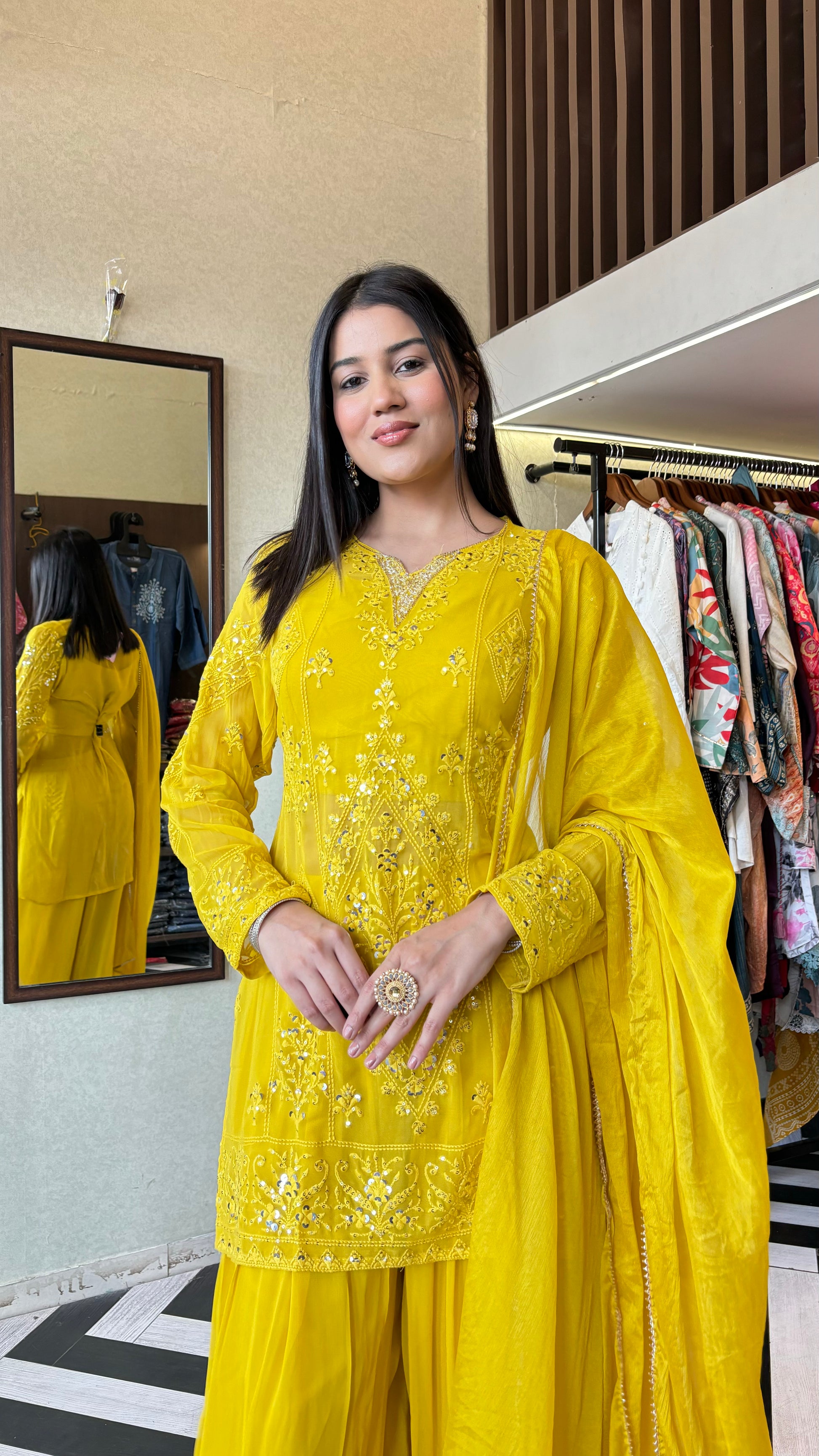 Pure Shimmer 3 Piece with Hand work