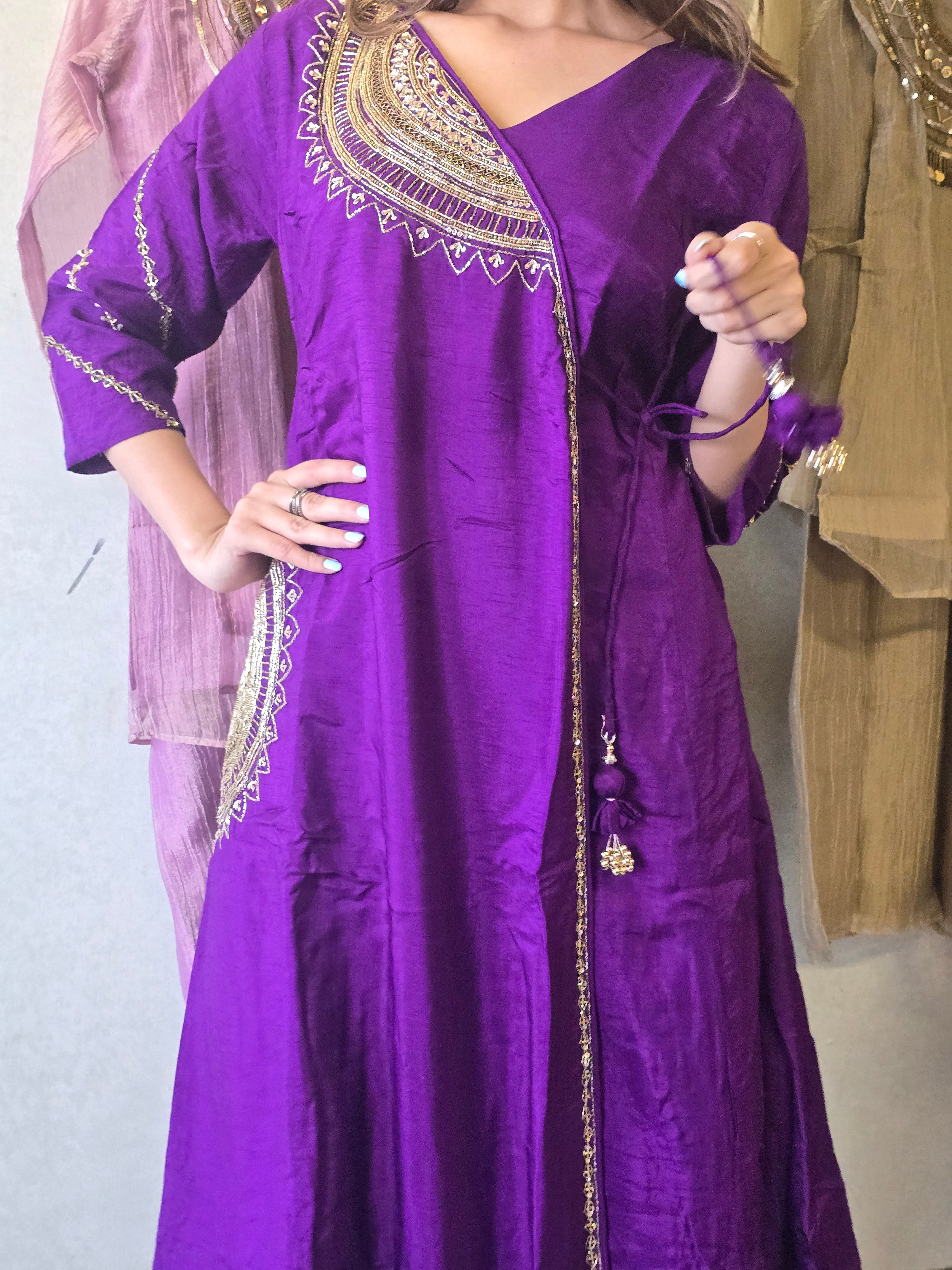 Image of Pure Russian Silk with Hand Work