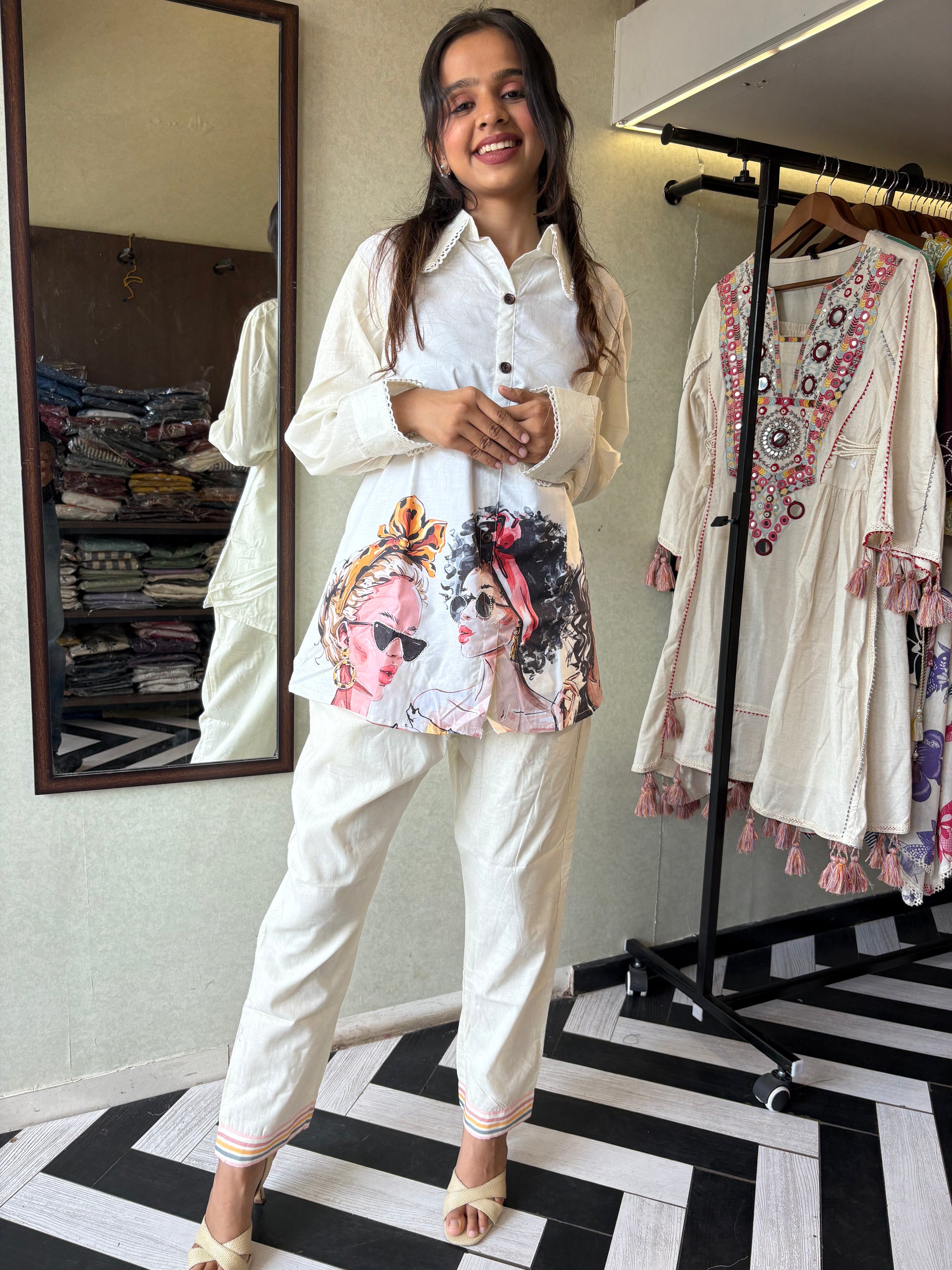 Bold Prints. Breezy Feels. Beautiful You!

Unleash your everyday fashion with this pure cotton designer coord set in stunning figure prints! Soft, breathable & statement-making - it's your go-to pick for daily elegance and weekend flair.