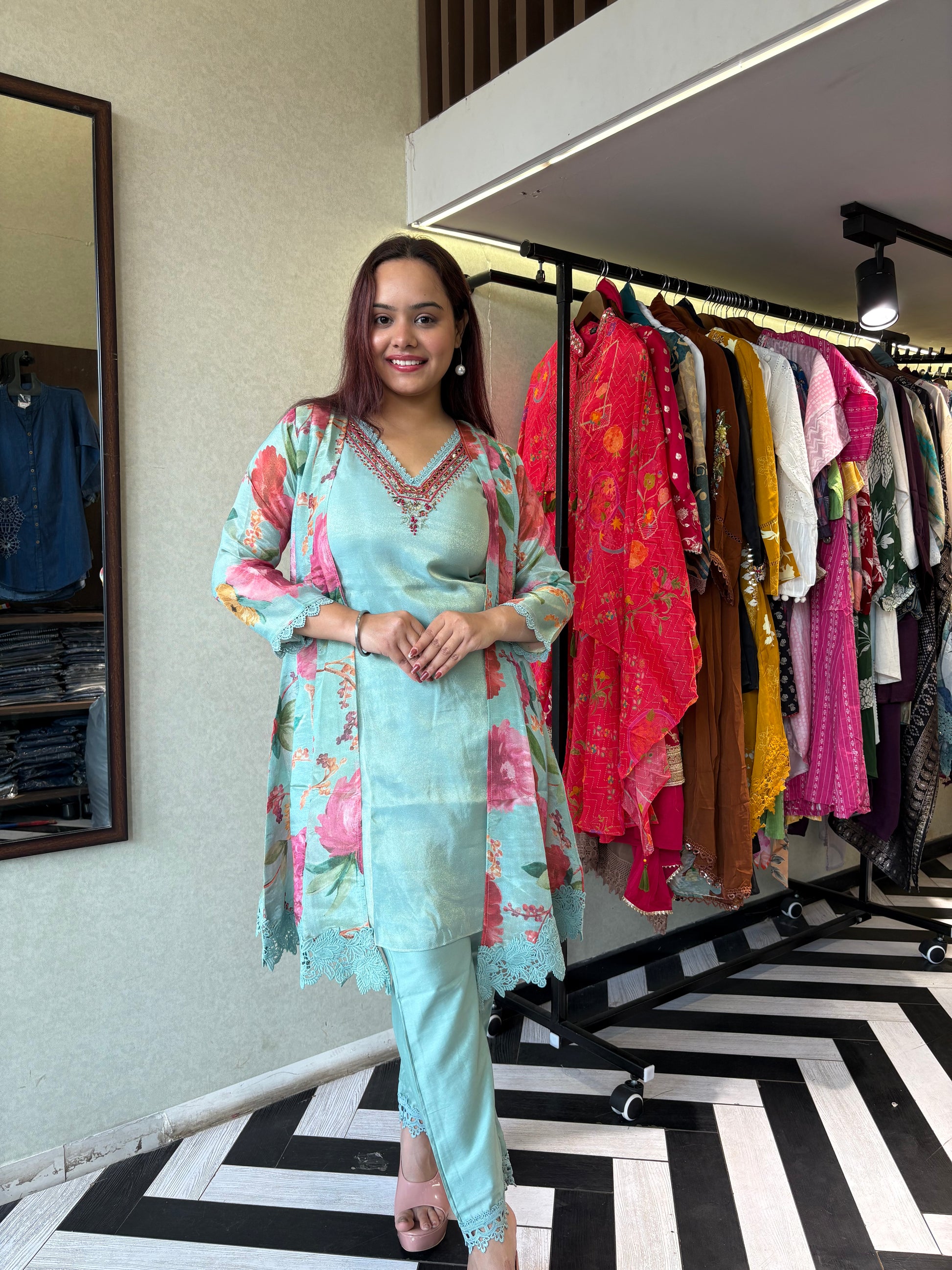 Pure Georgette 3 Piece with Hand work