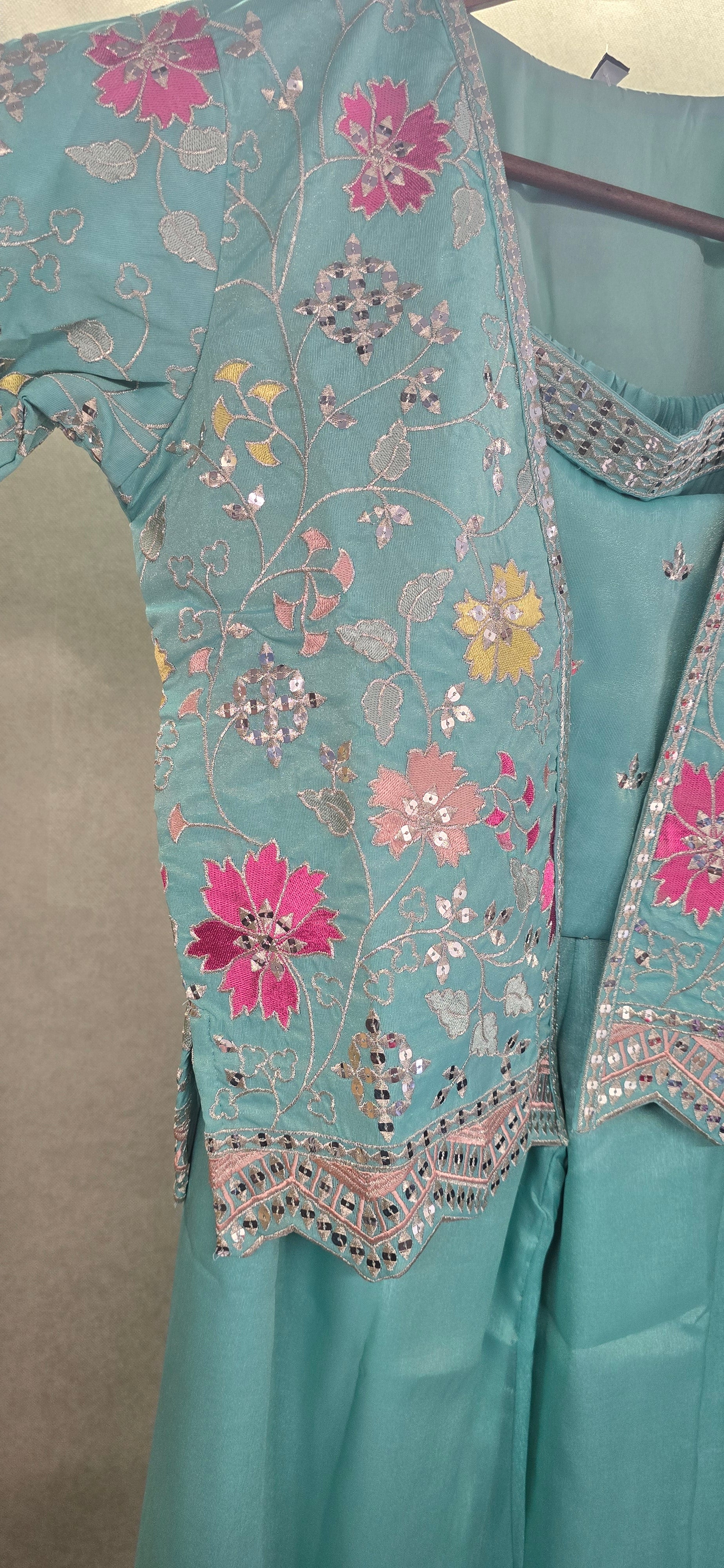 Designer Indo Western Shimmer Fabric 3 piece