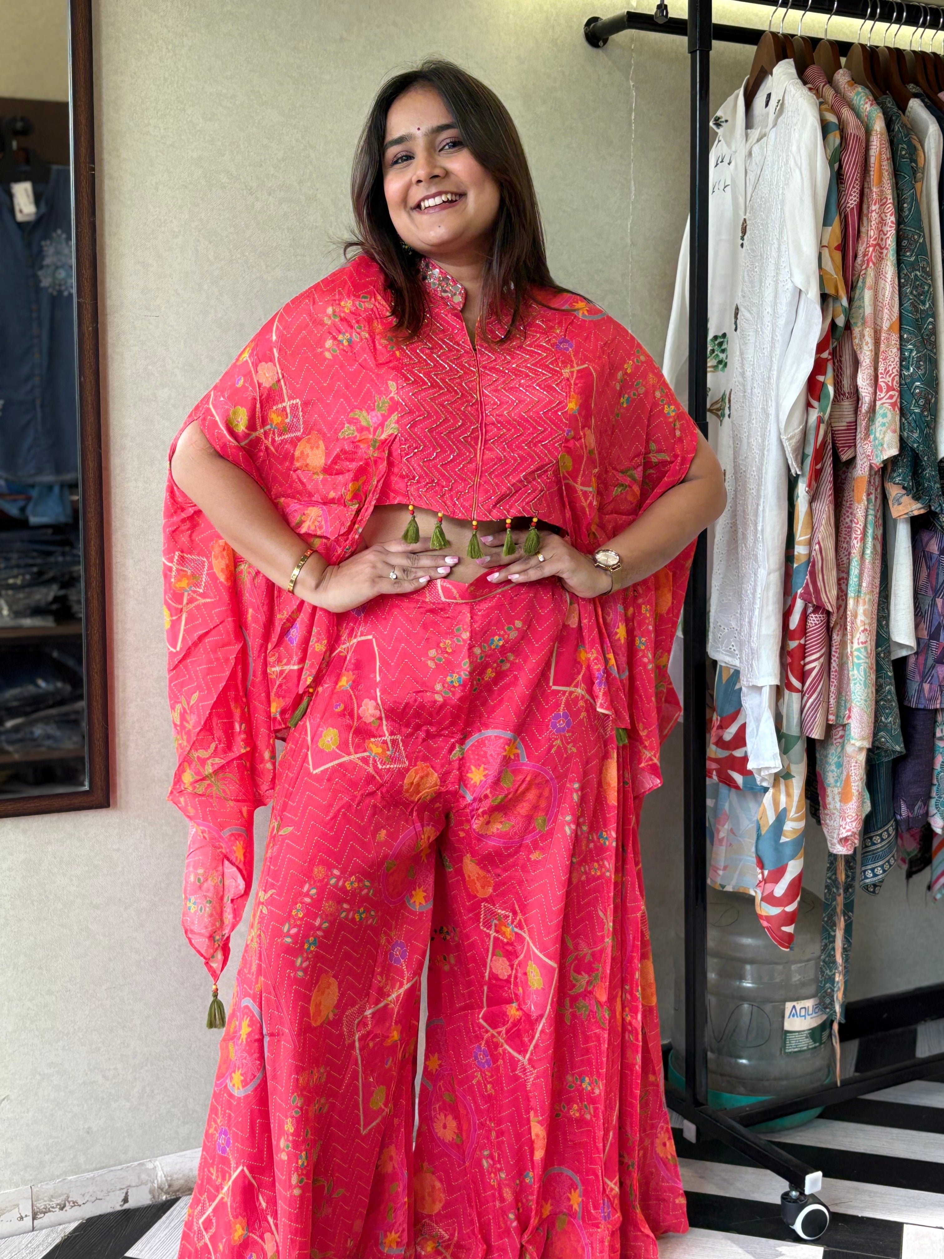 Image of Pure Chinnon 3 Piece with Hand work