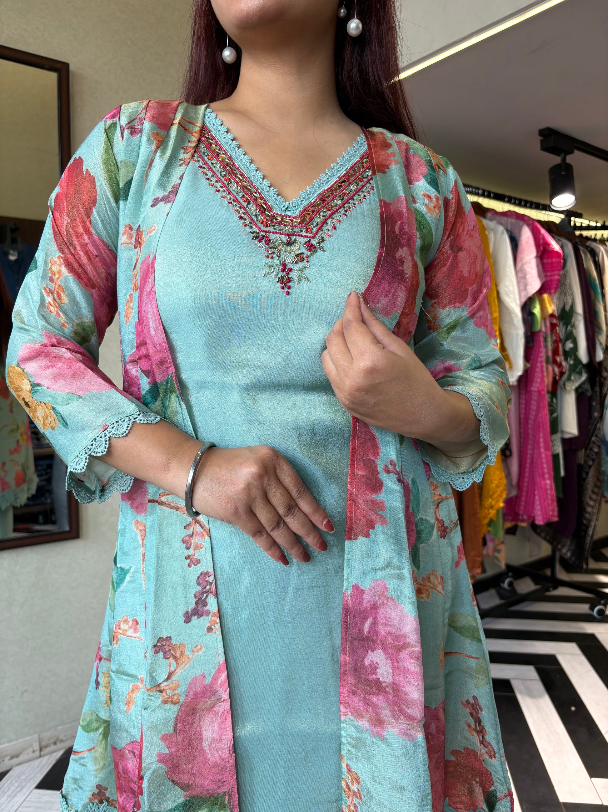 Pure Georgette 3 Piece with Hand work