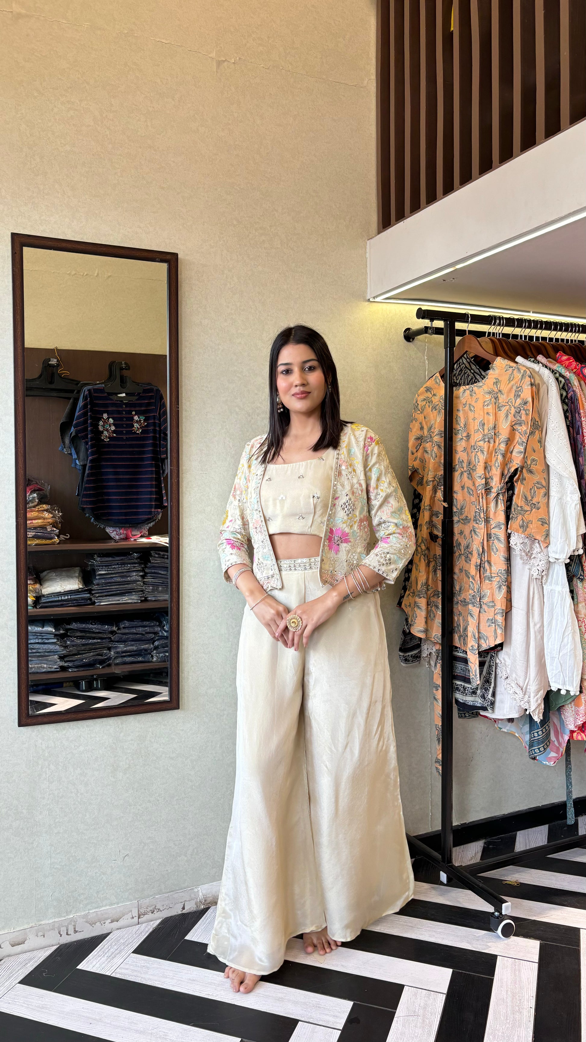 Pure Shimmer Indo western 3 Piece Set