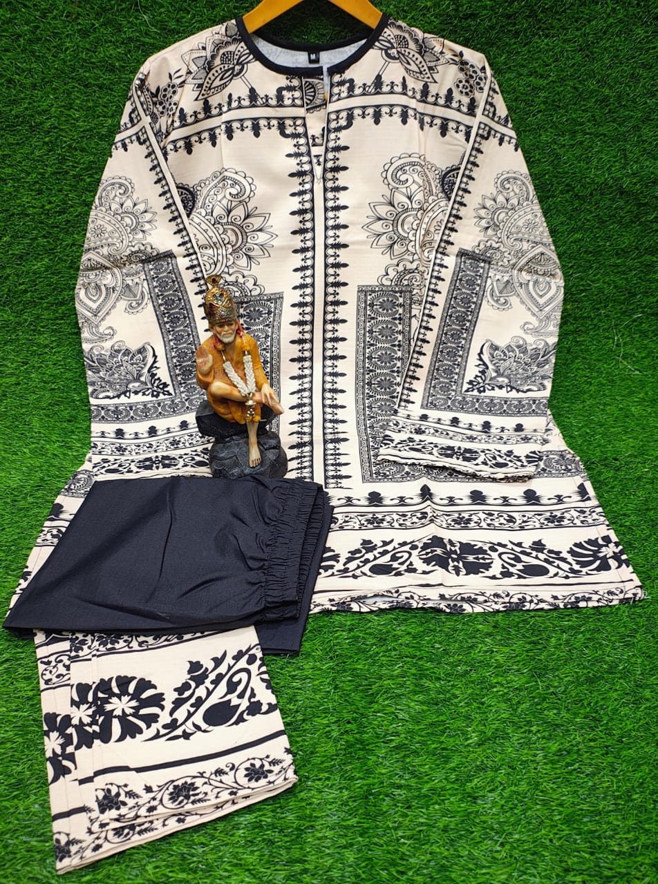 Cotton speggati katha cotton two piece set