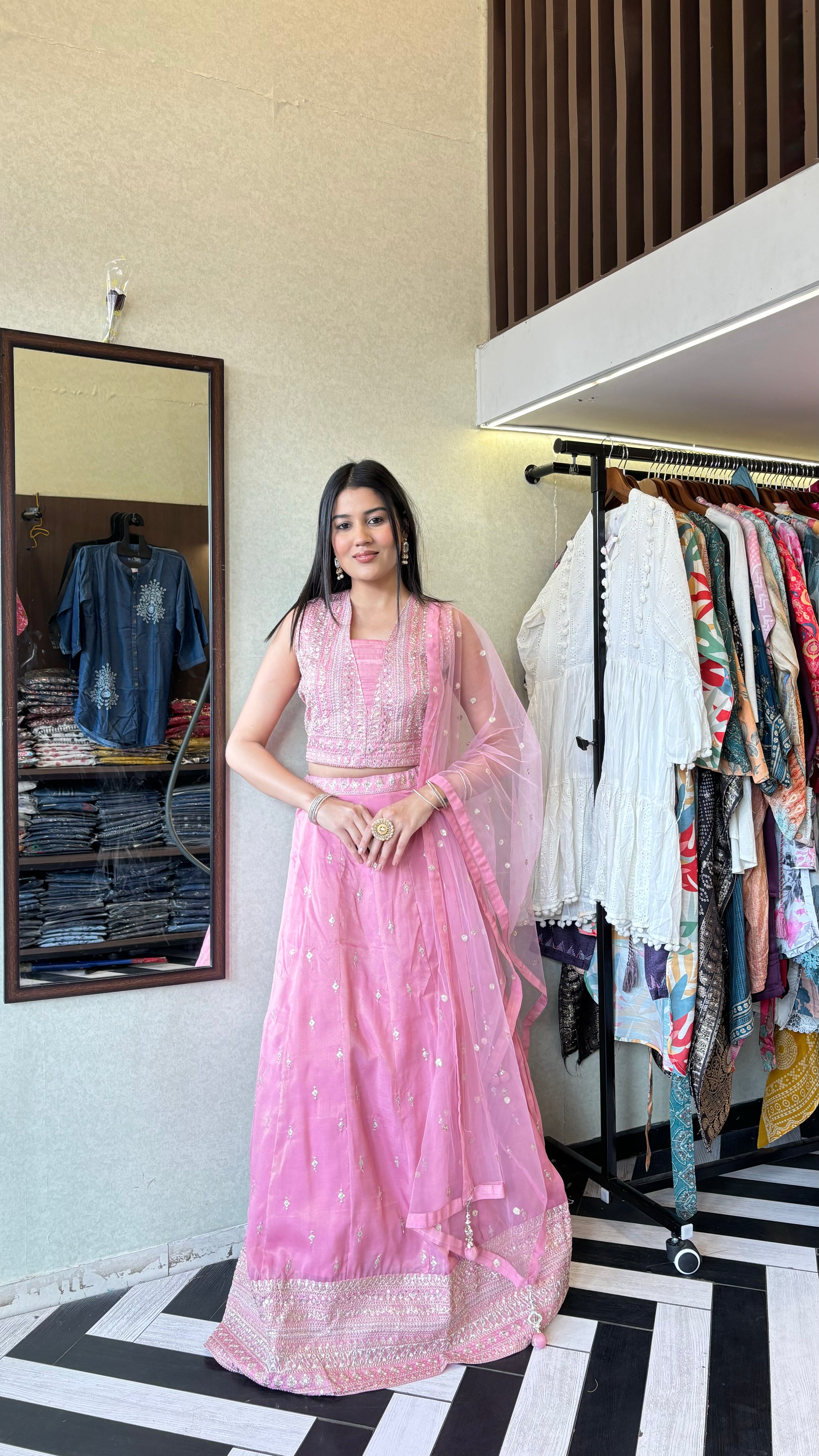 Pure Shimmer 3 Piece with Hand work