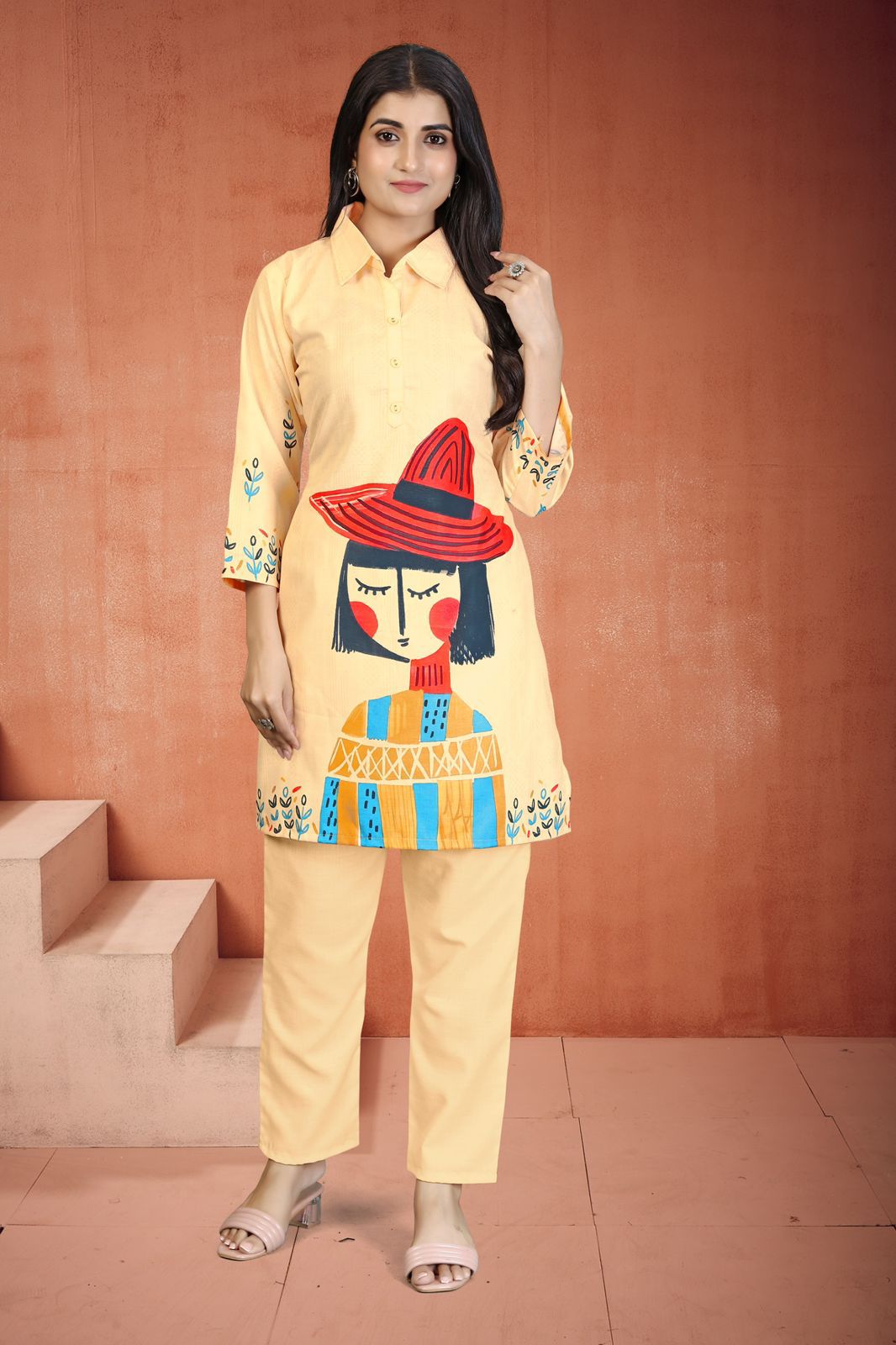 Pure Cotton linen Coord Set with cotton Lining