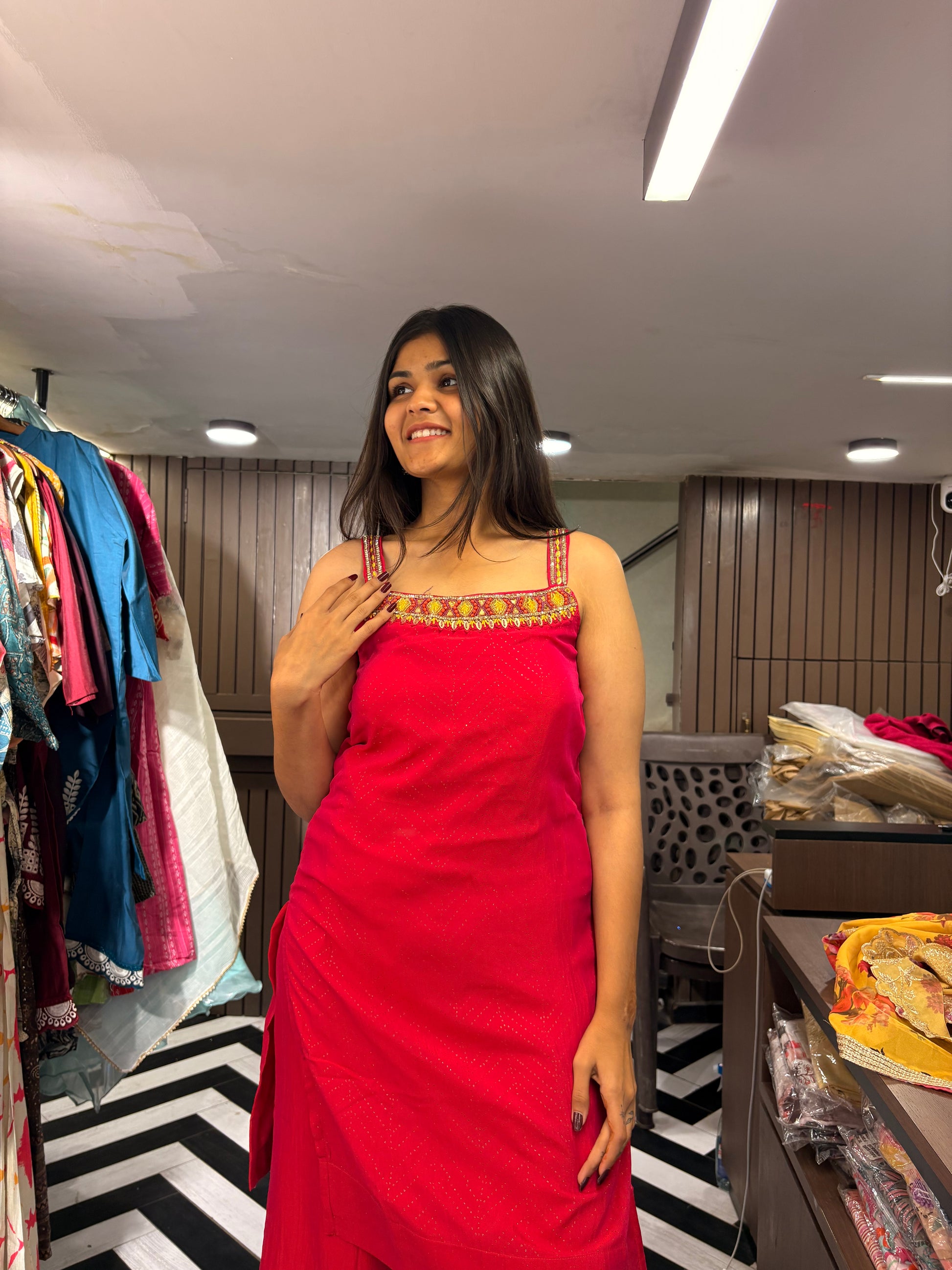 Pure Crepe 3 Piece Kurti Set