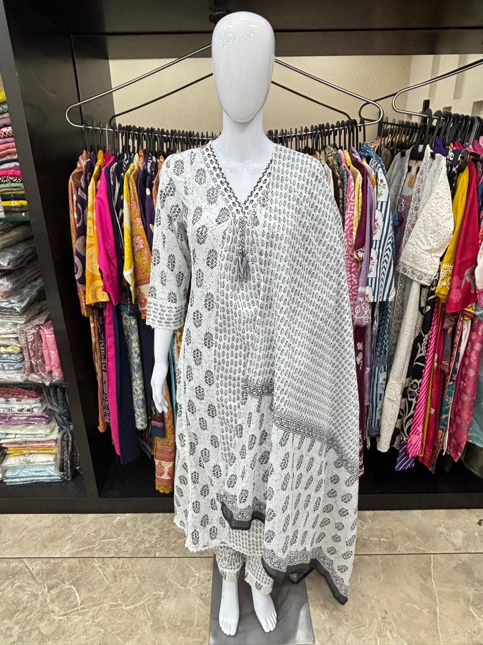 Pure Cotton 3 Piece with Hand work