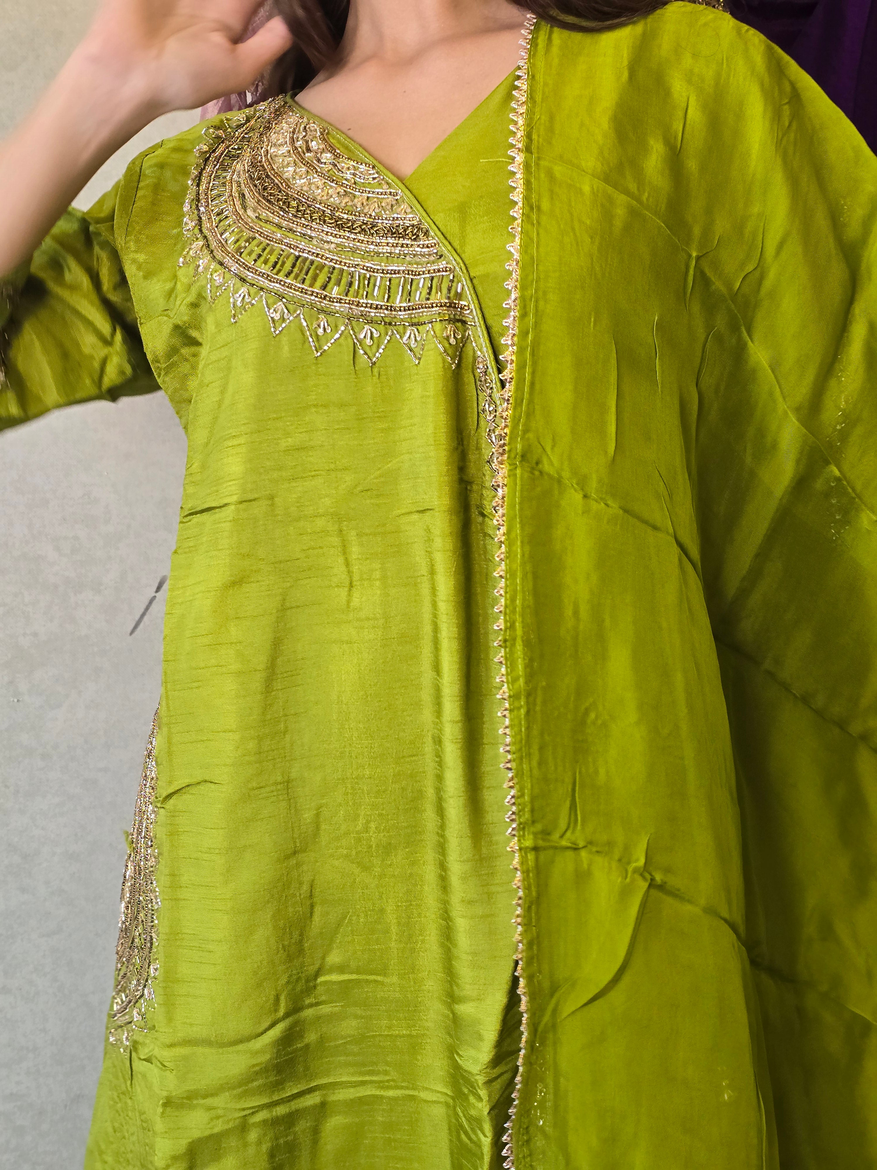 Image of Pure Russian Silk with Hand Work