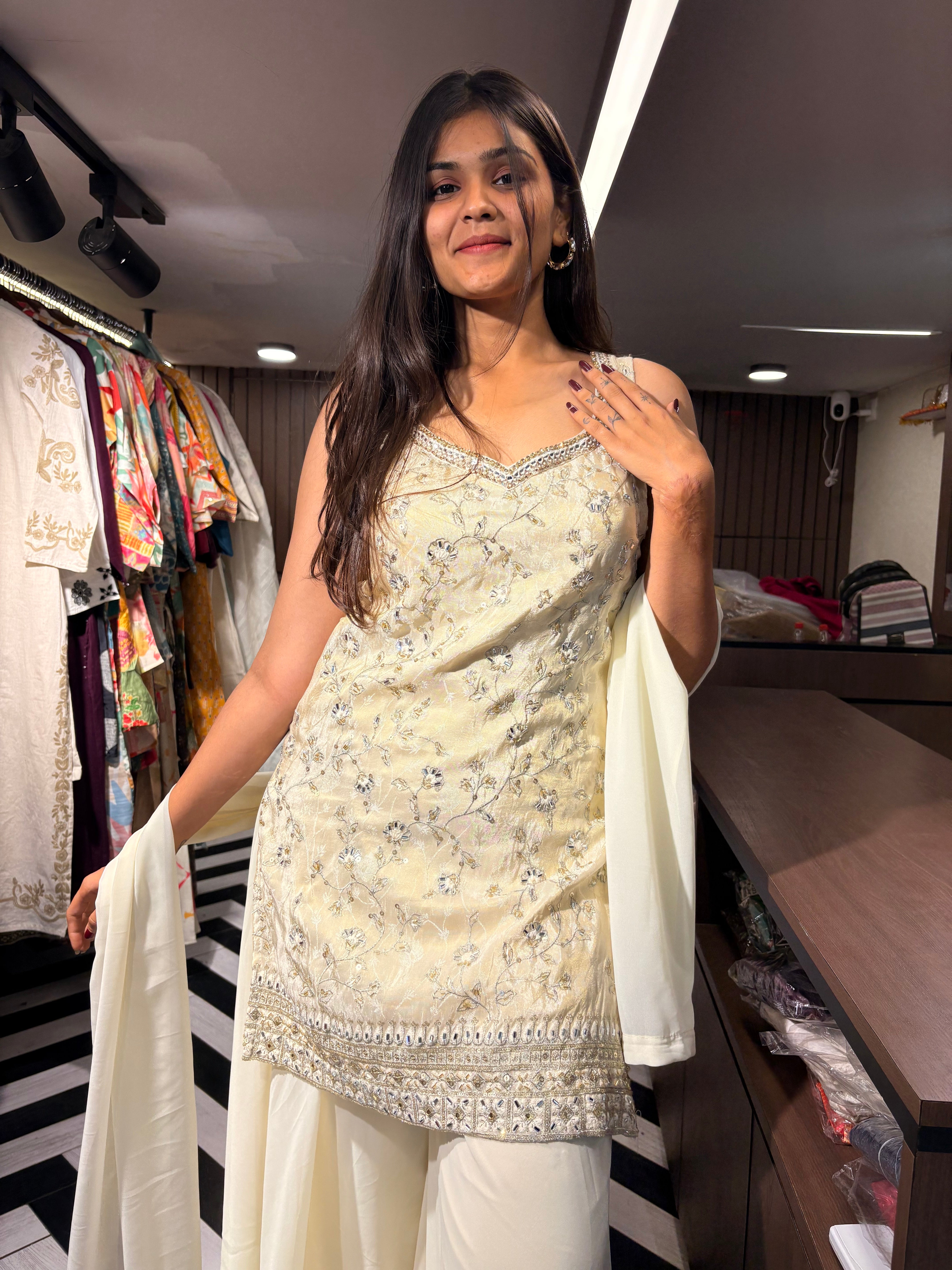 Pure Shimmer 3 Piece Indo western Set